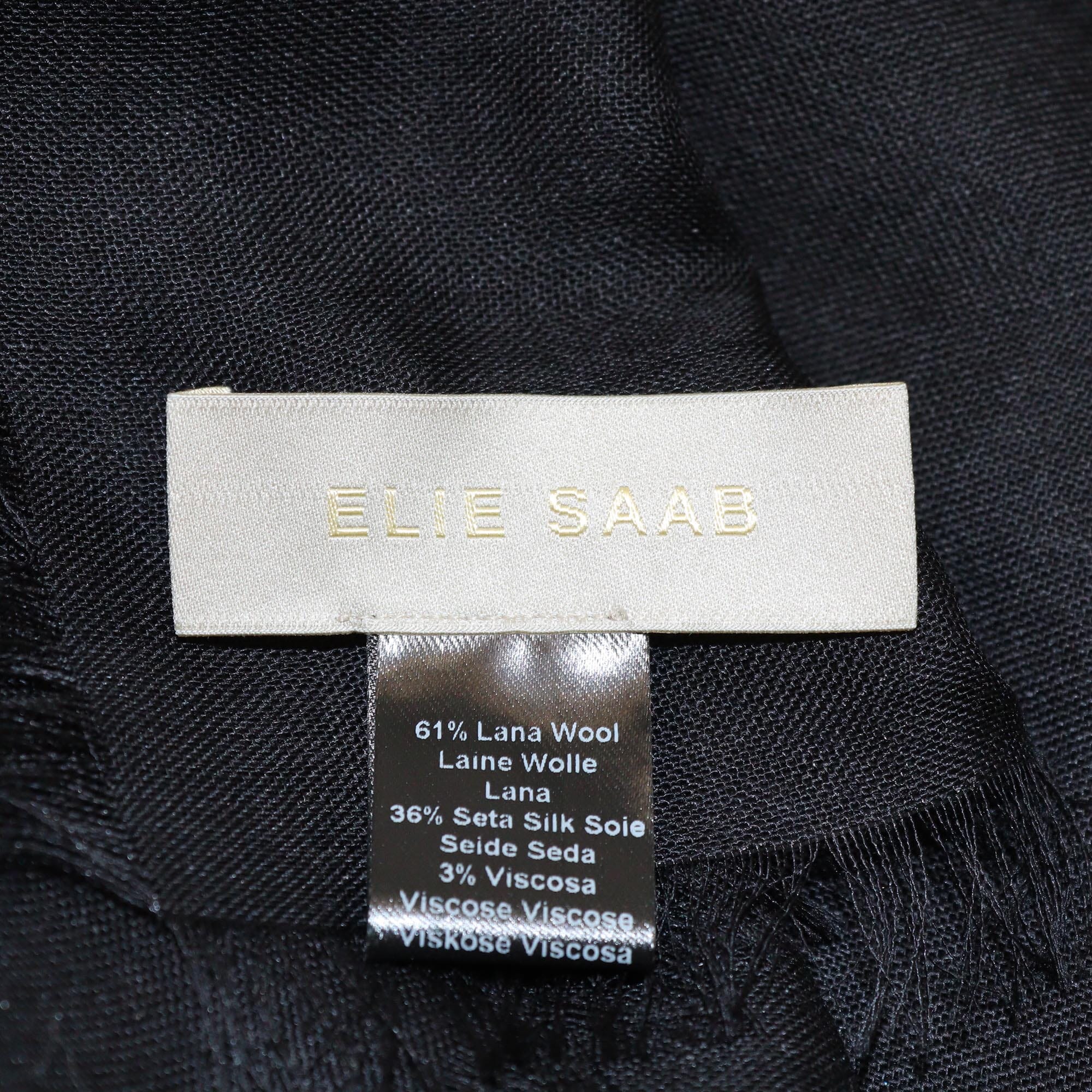 Elie Saab Black/Gold Logo Stripe Scarf Womens Elie Saab