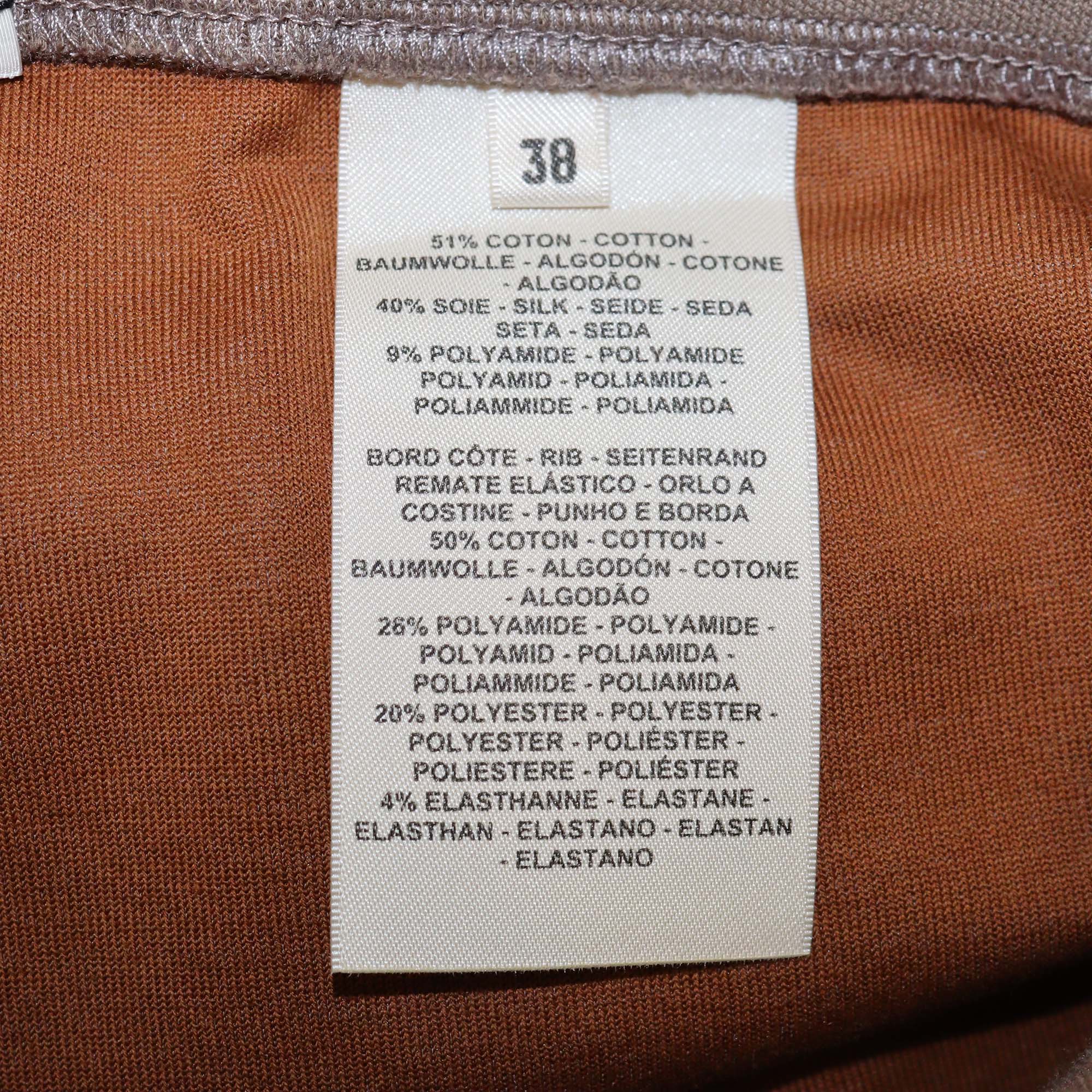 Hermes Dris Etoupe Silk Blend Stretch Crewneck Sweatshirt & Trouser Set