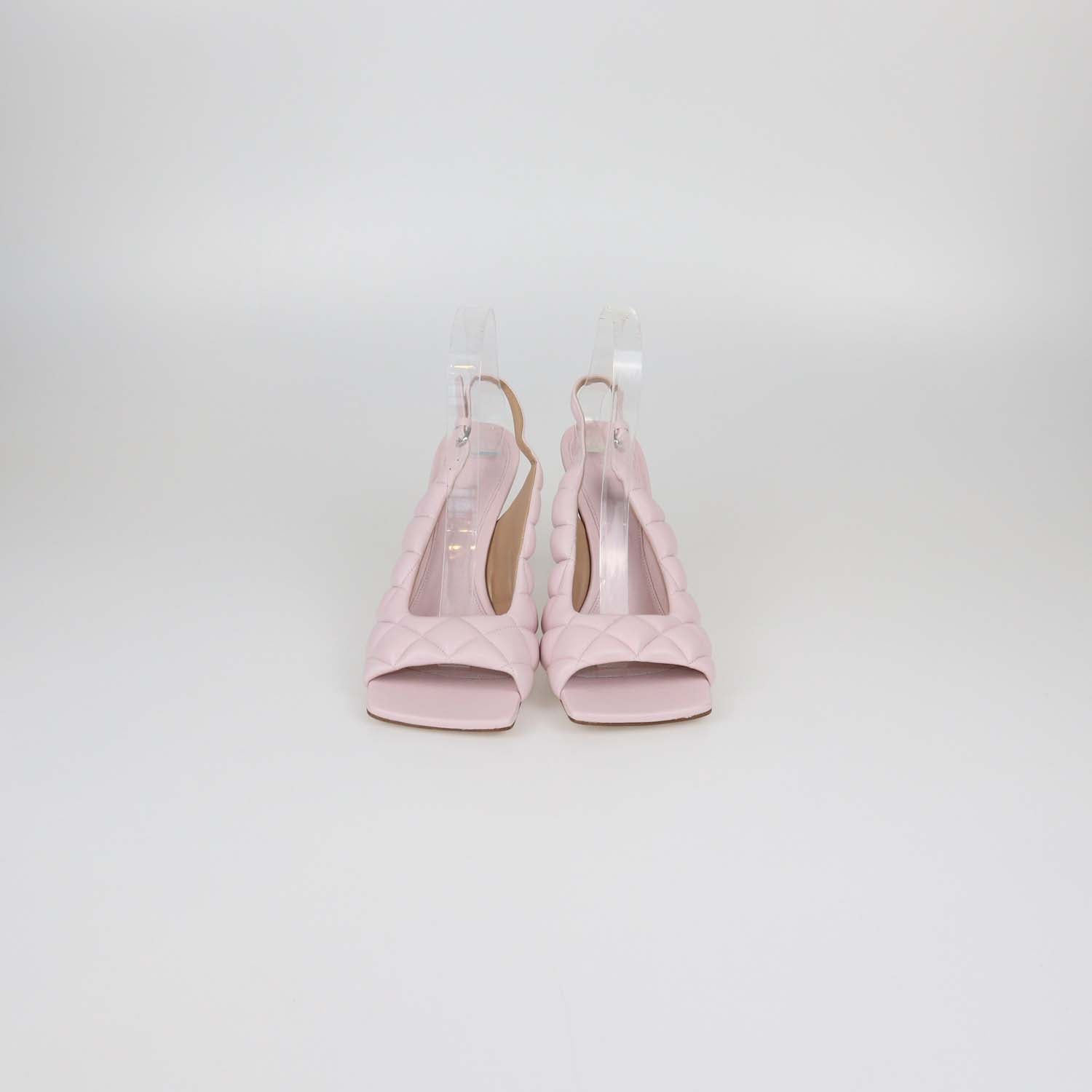 Bottega Veneta Pink Quilted Padded Leather Slingback Sandals