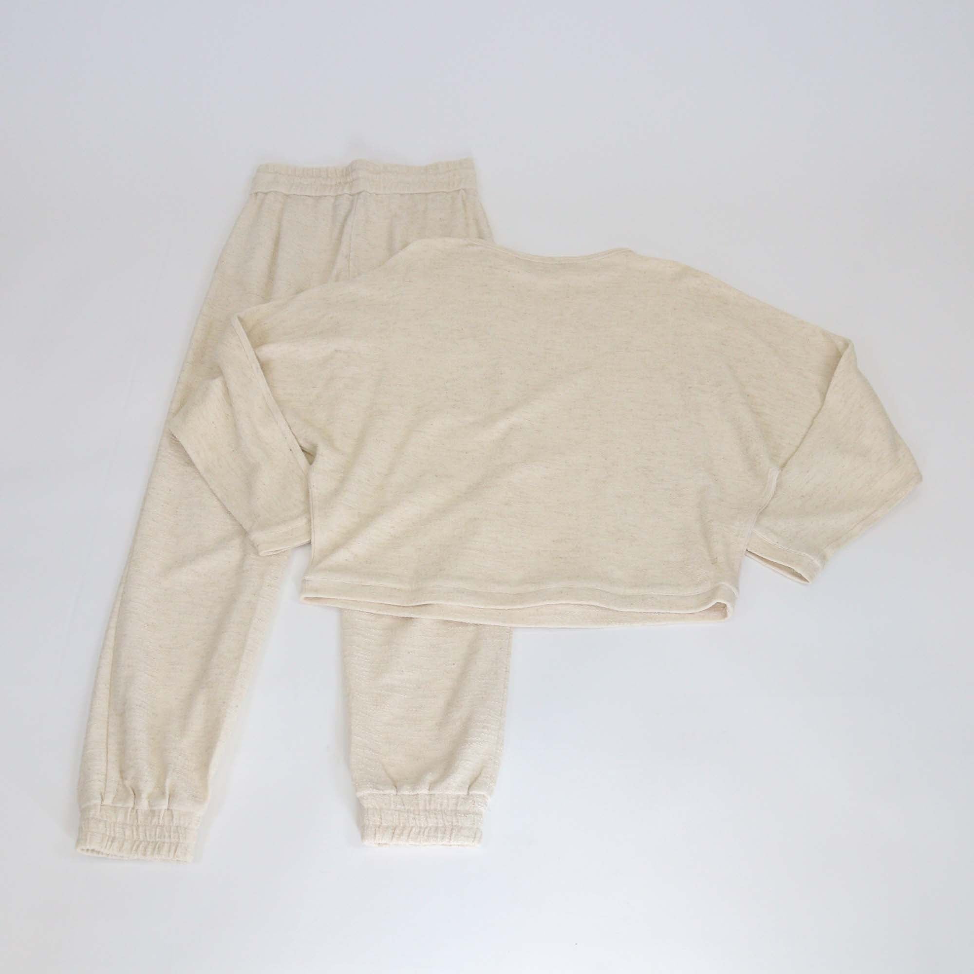 Loro Piana Beige Cotton Blended Tacna Long Sleeve Sweatshirt & Pants