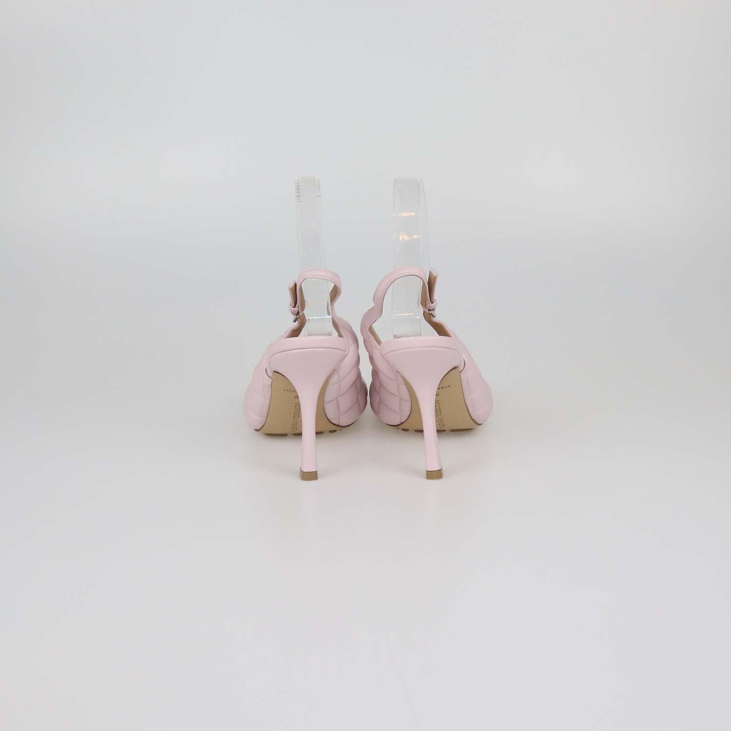 Bottega Veneta Pink Quilted Padded Leather Slingback Sandals