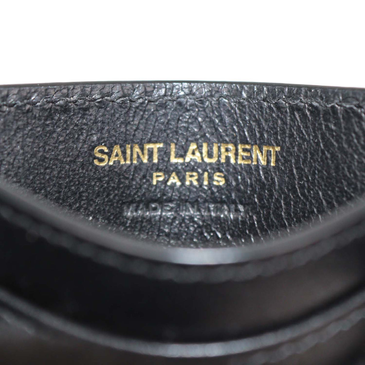 Saint Laurent Black Matelasse Patent Leather Cassandre Card Holder