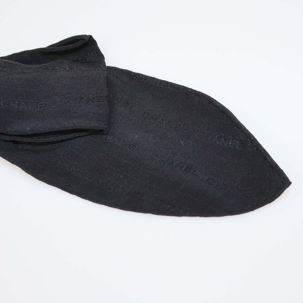 Chanel Black Fabric Bow Hairpin
