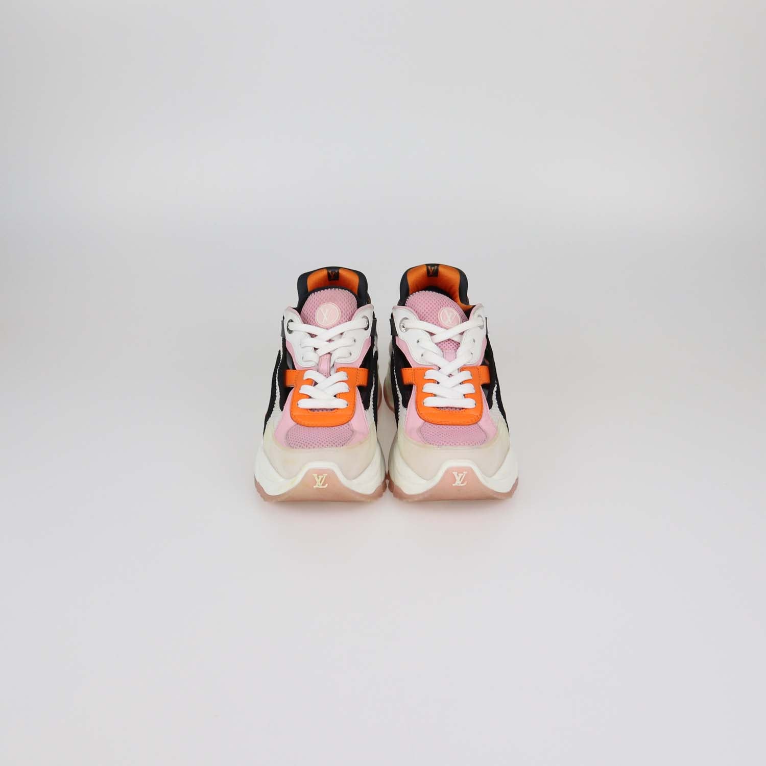 Louis Vuitton Multicolor Mesh and Leather Run 55 Sneakers