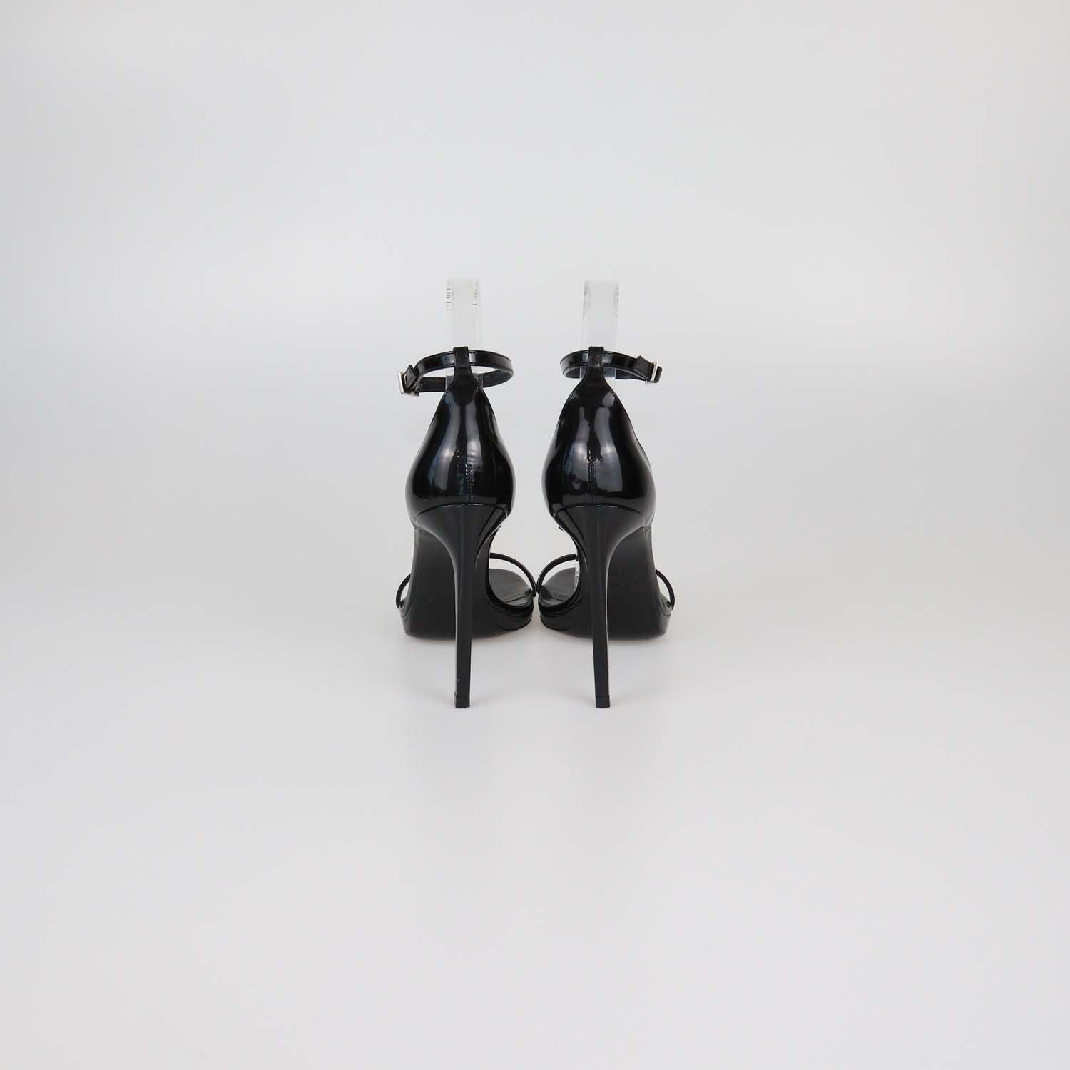 Saint Laurent Black Patent Leather Jane Ankle Strap Sandals