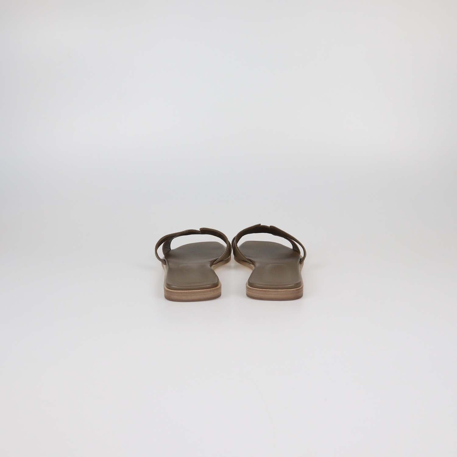 Hermes Etoupe Epsom Leather Oran Sandals