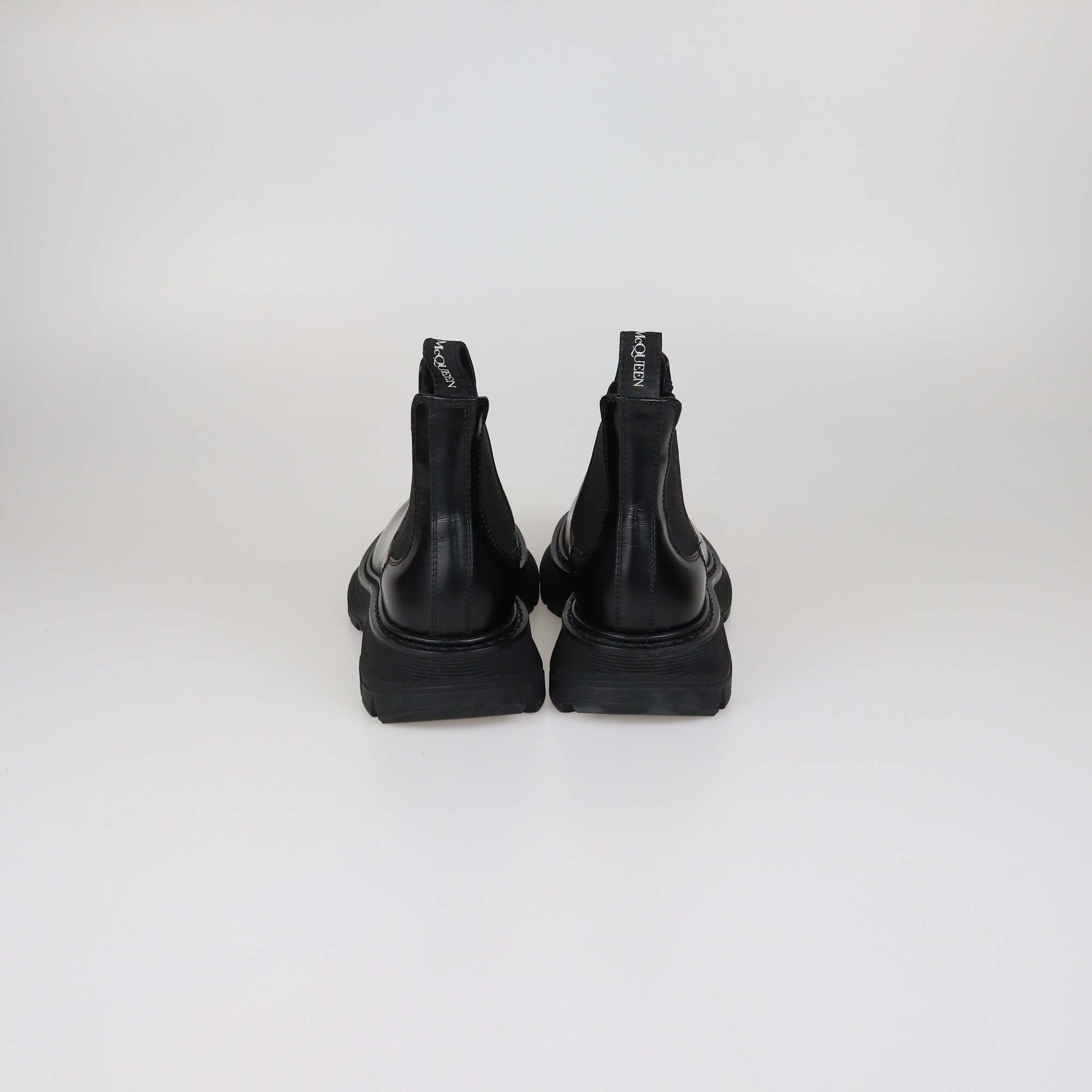 Alexander McQueen Black Leather Tread Chelsea Boots