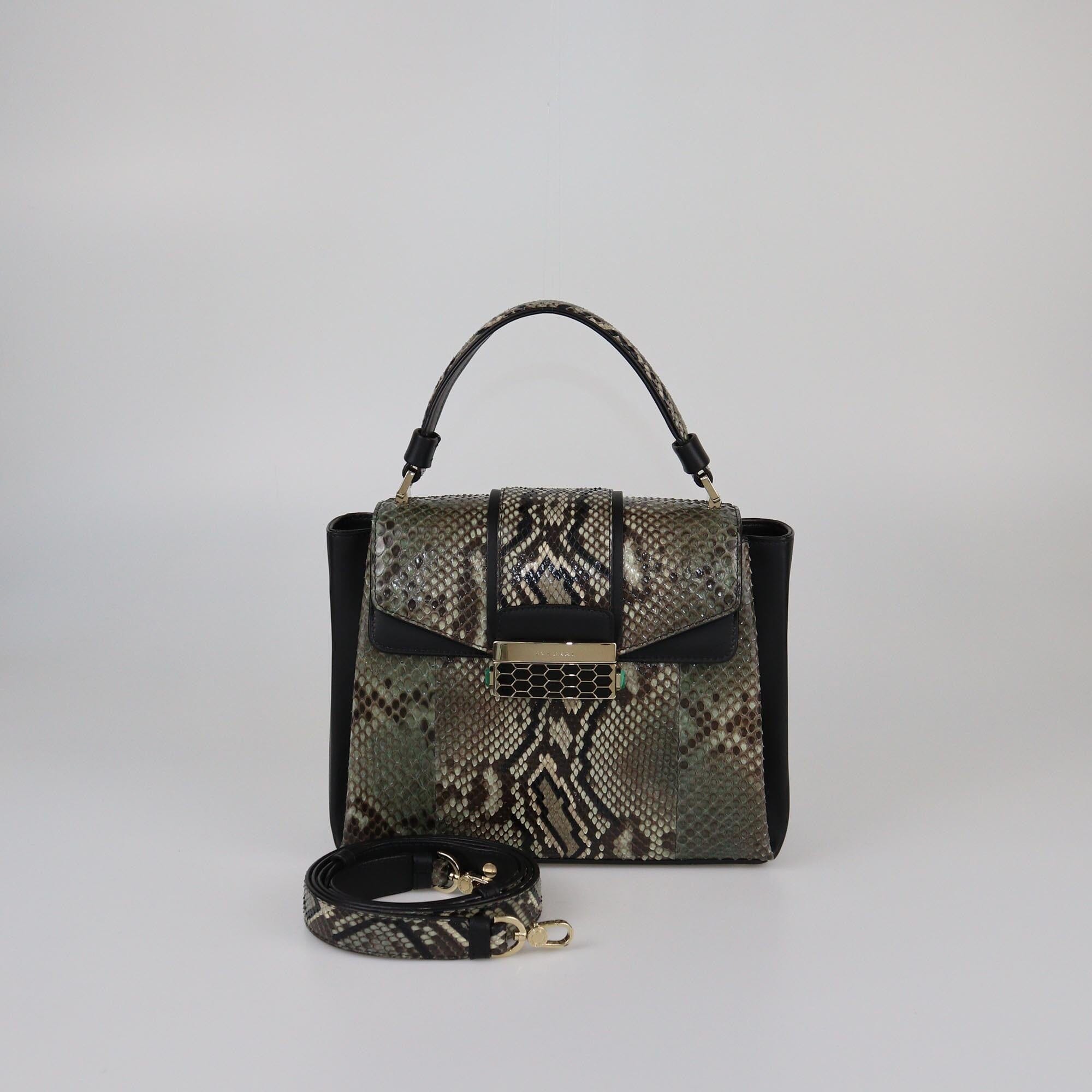 Bvlgari Black/Multicolor Small Serpenti Viper Top Handle Bag Womens Bvlgari