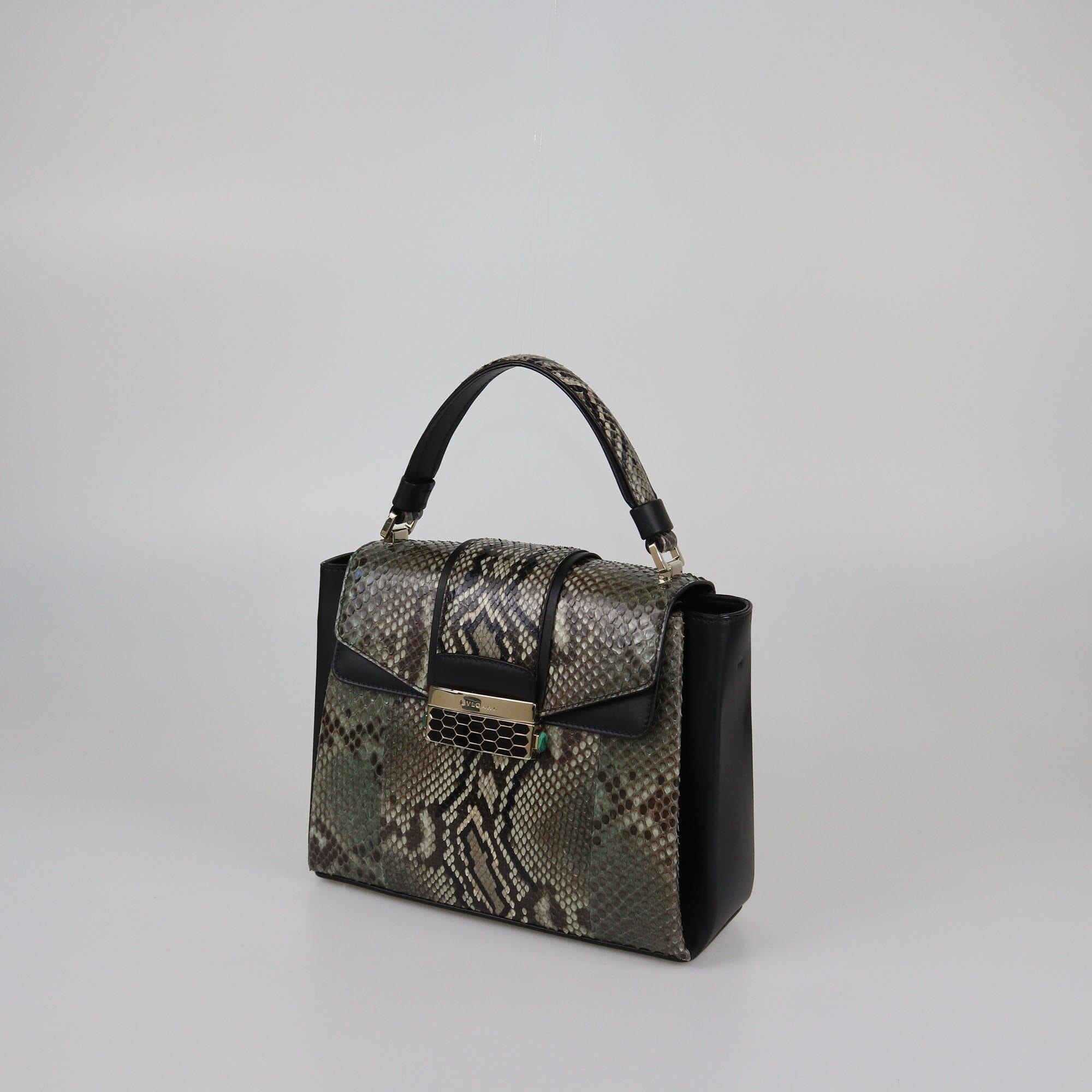Bvlgari Black/Multicolor Small Serpenti Viper Top Handle Bag Womens Bvlgari