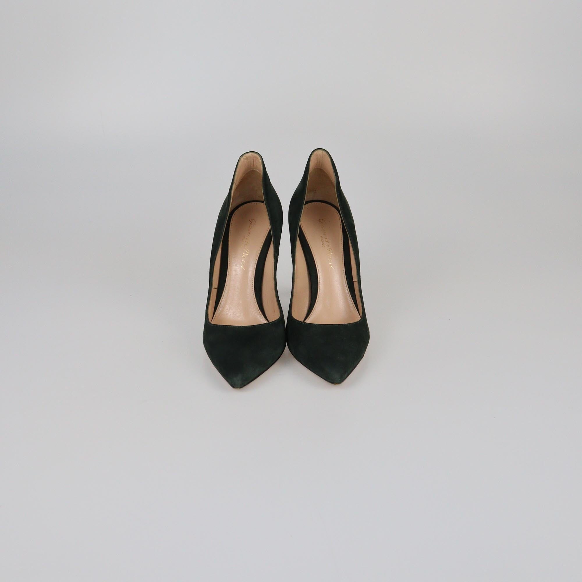 Gianvito Rossi Dark Green Elipsis Pumps Womens Gianvito Rossi