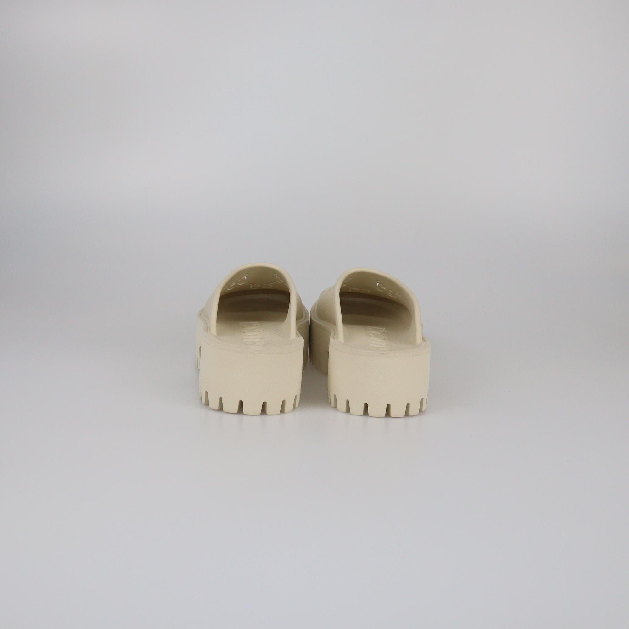 Gucci Off White Elea Platform Mules Womens Gucci