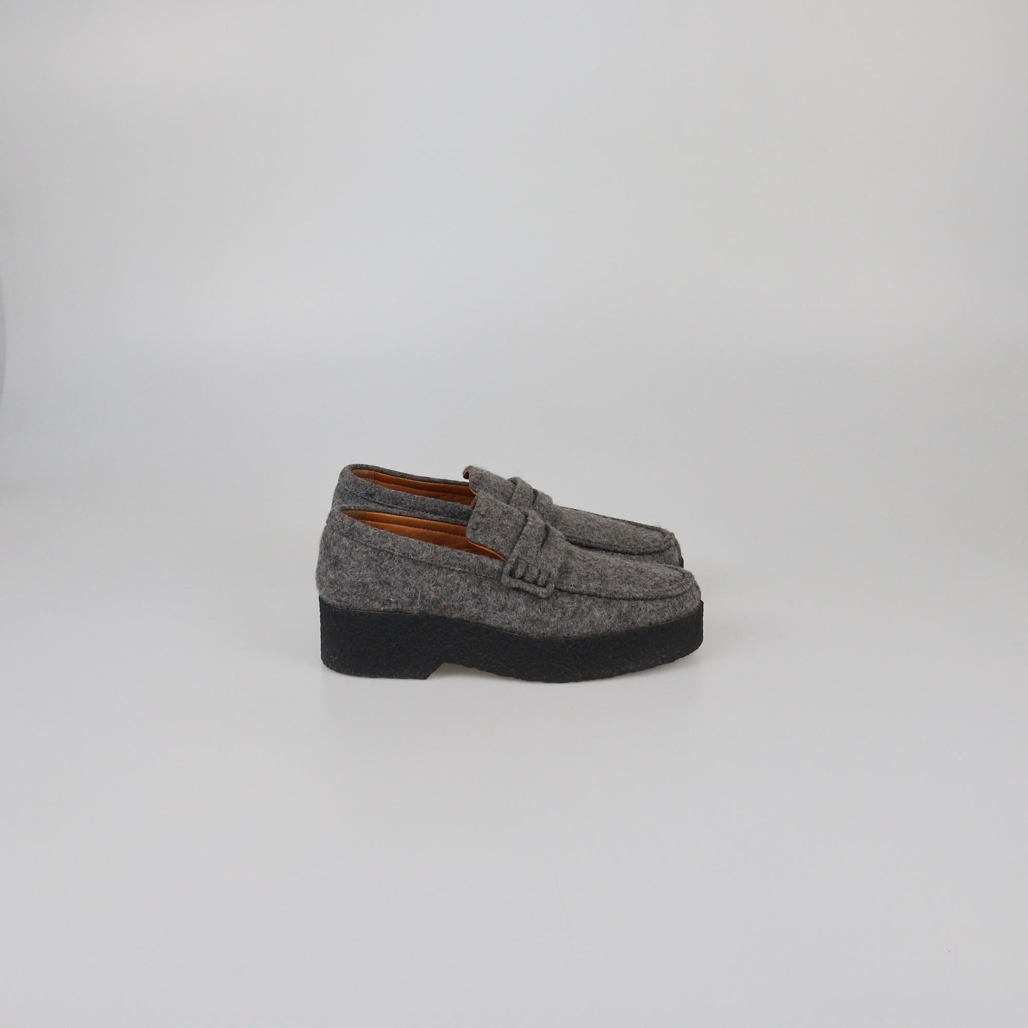 Celine Grey Slip On Loafers Womens Celine