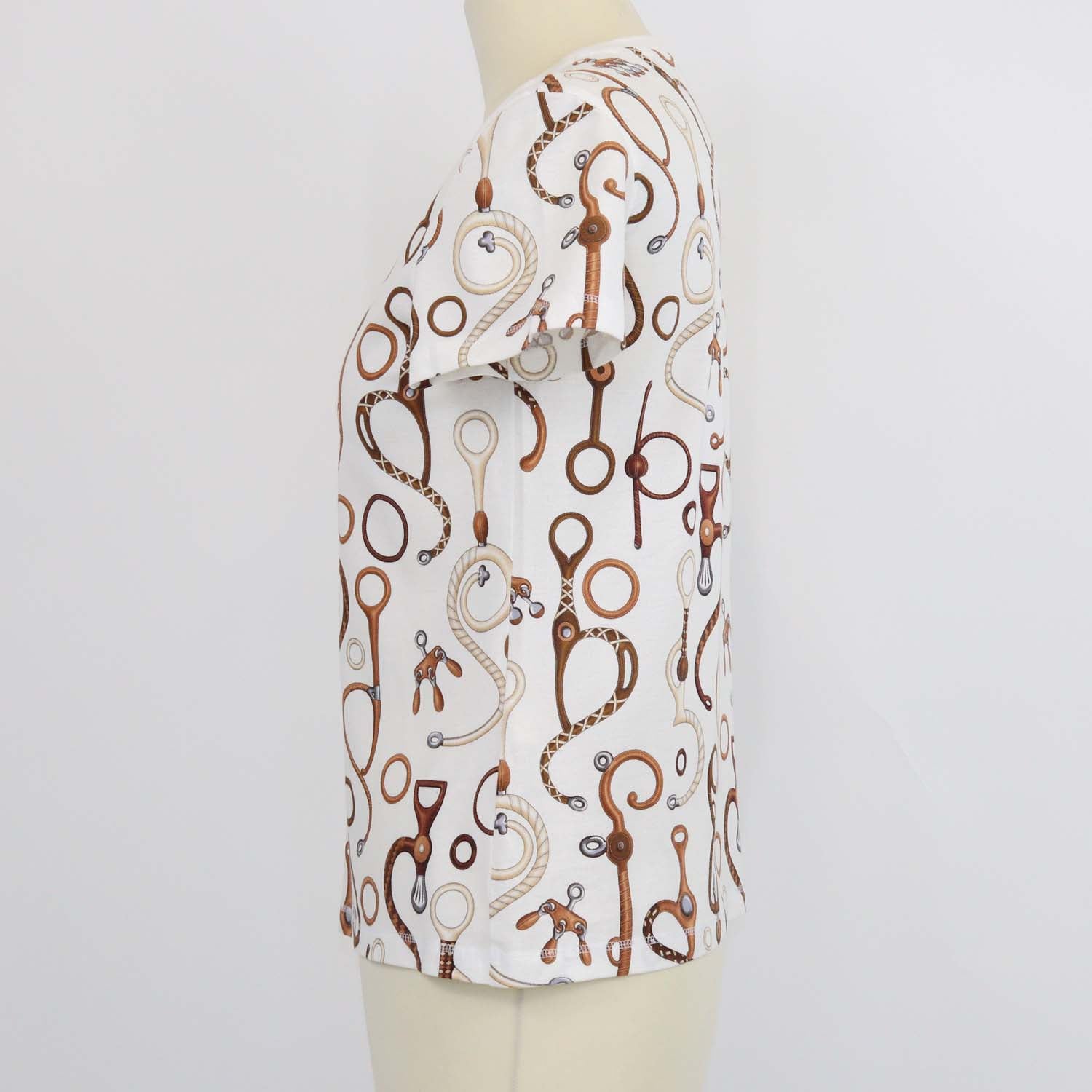 Hermes White Cotton Panoplie Tout Print T-Shirt