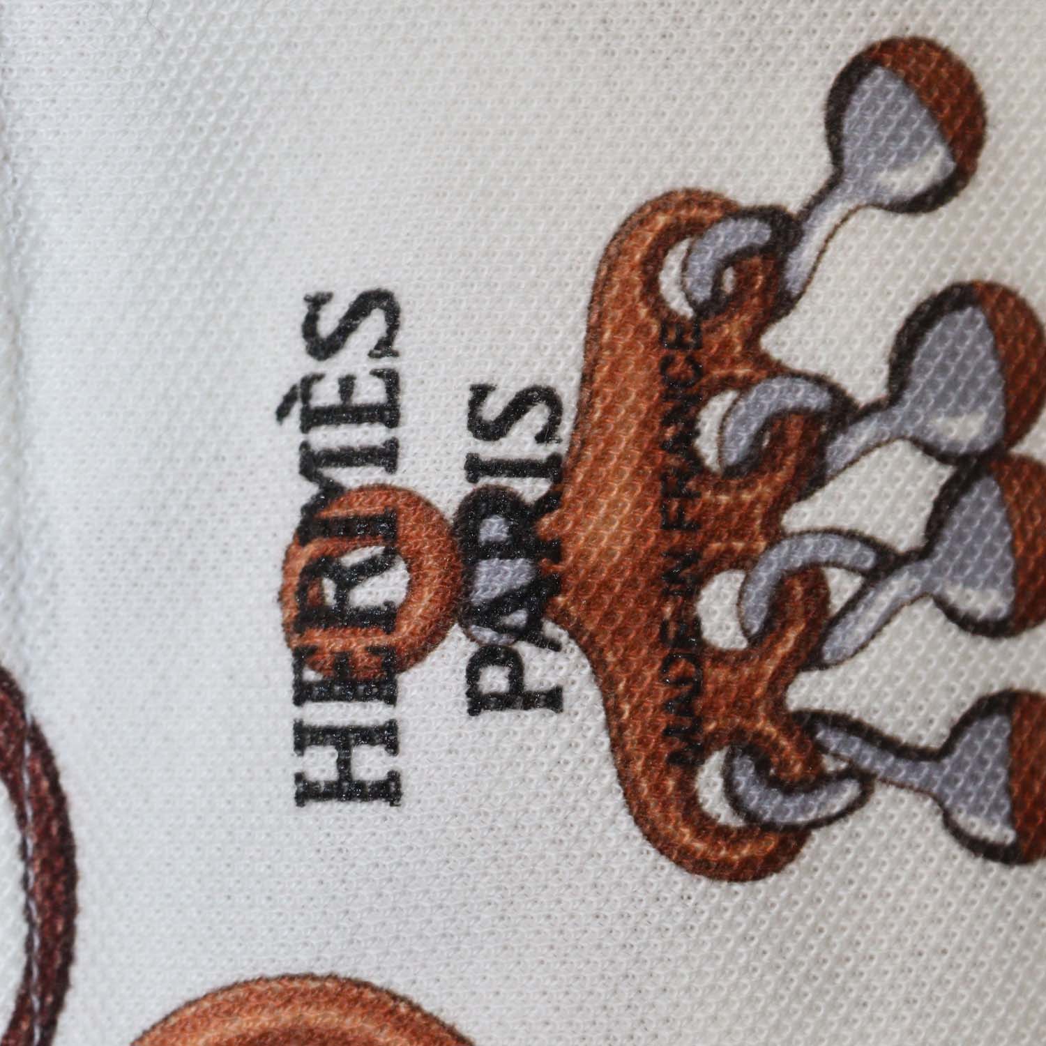Hermes White Cotton Panoplie Tout Print T-Shirt
