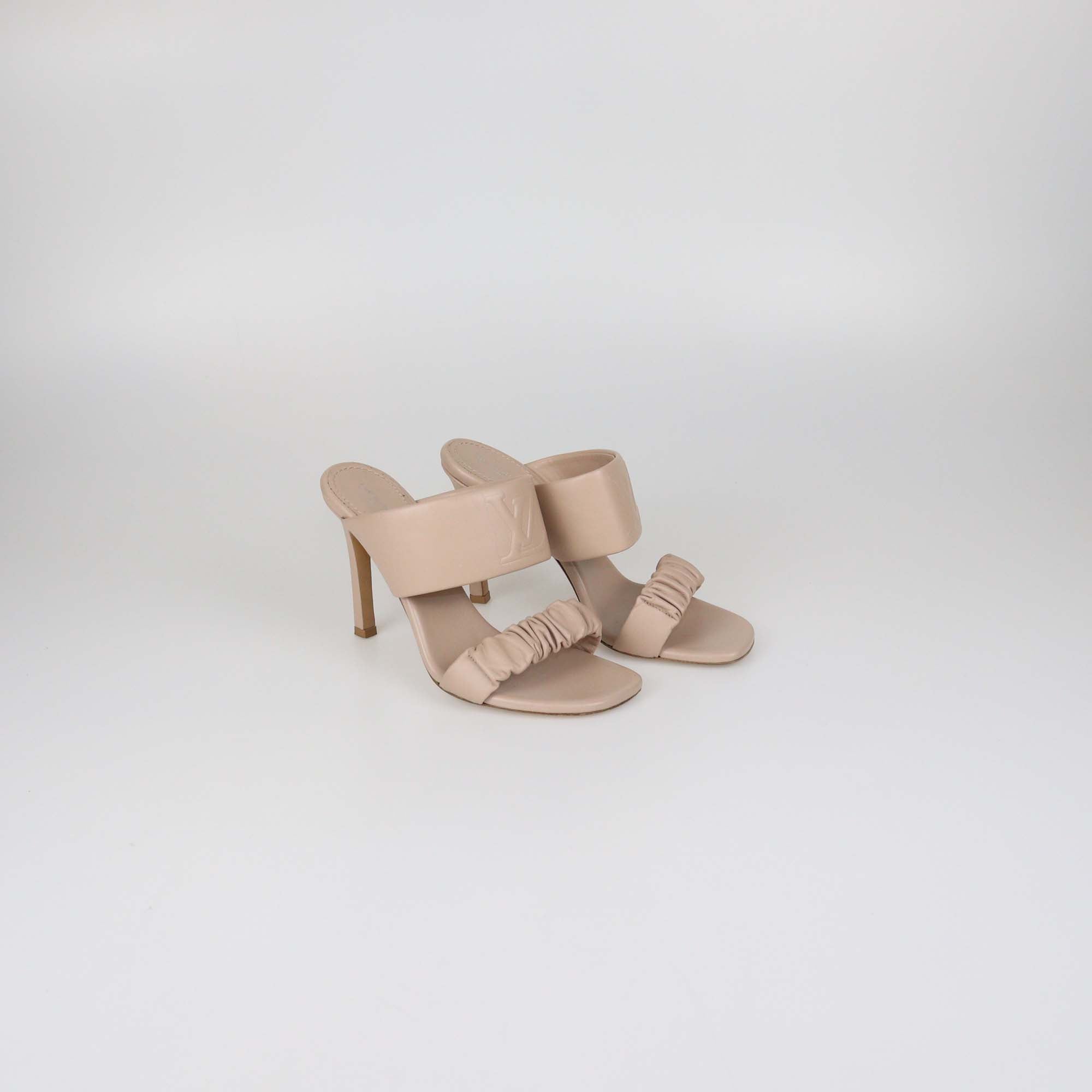 Louis Vuitton Beige Leather Drapy Sandals
