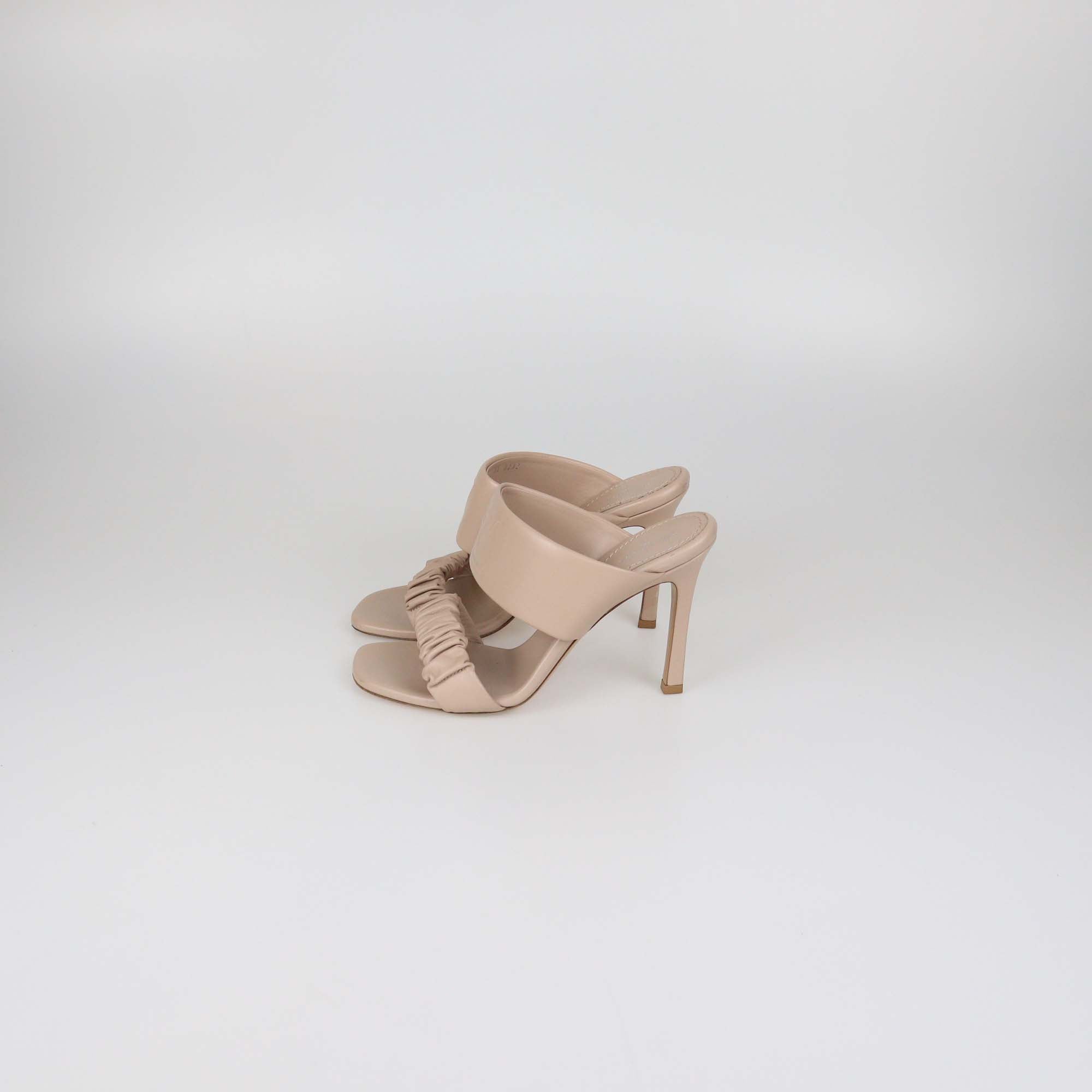 Louis Vuitton Beige Leather Drapy Sandals