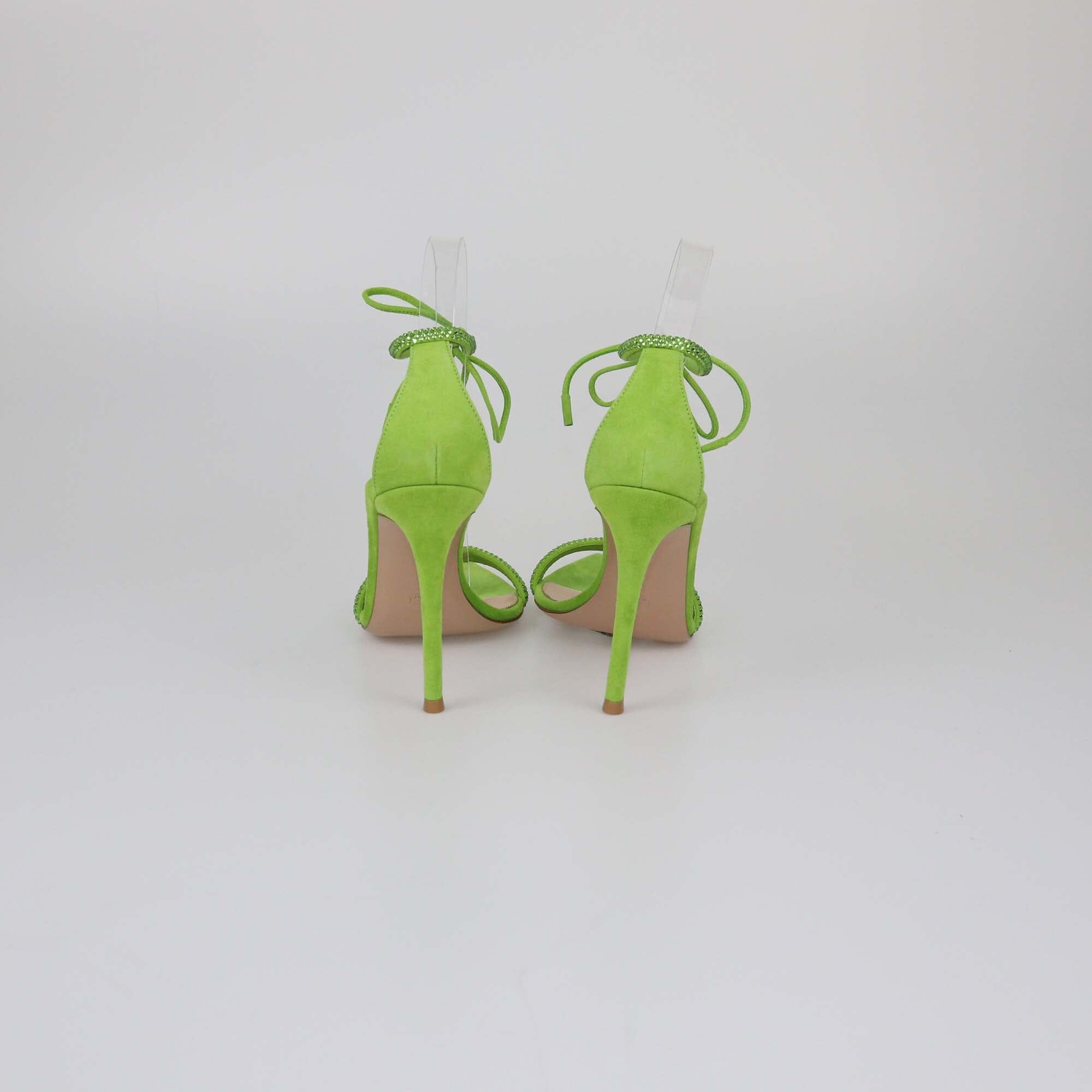 Gianvito Rossi Green Crystals Montecarlo Sandals Womens Gianvitto Rossi