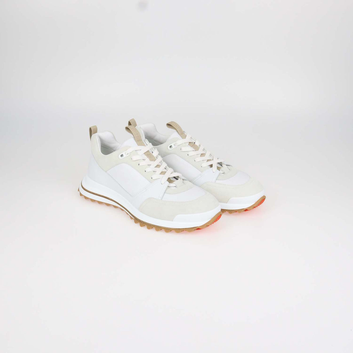 Hermes White Leather Leader Sneakers