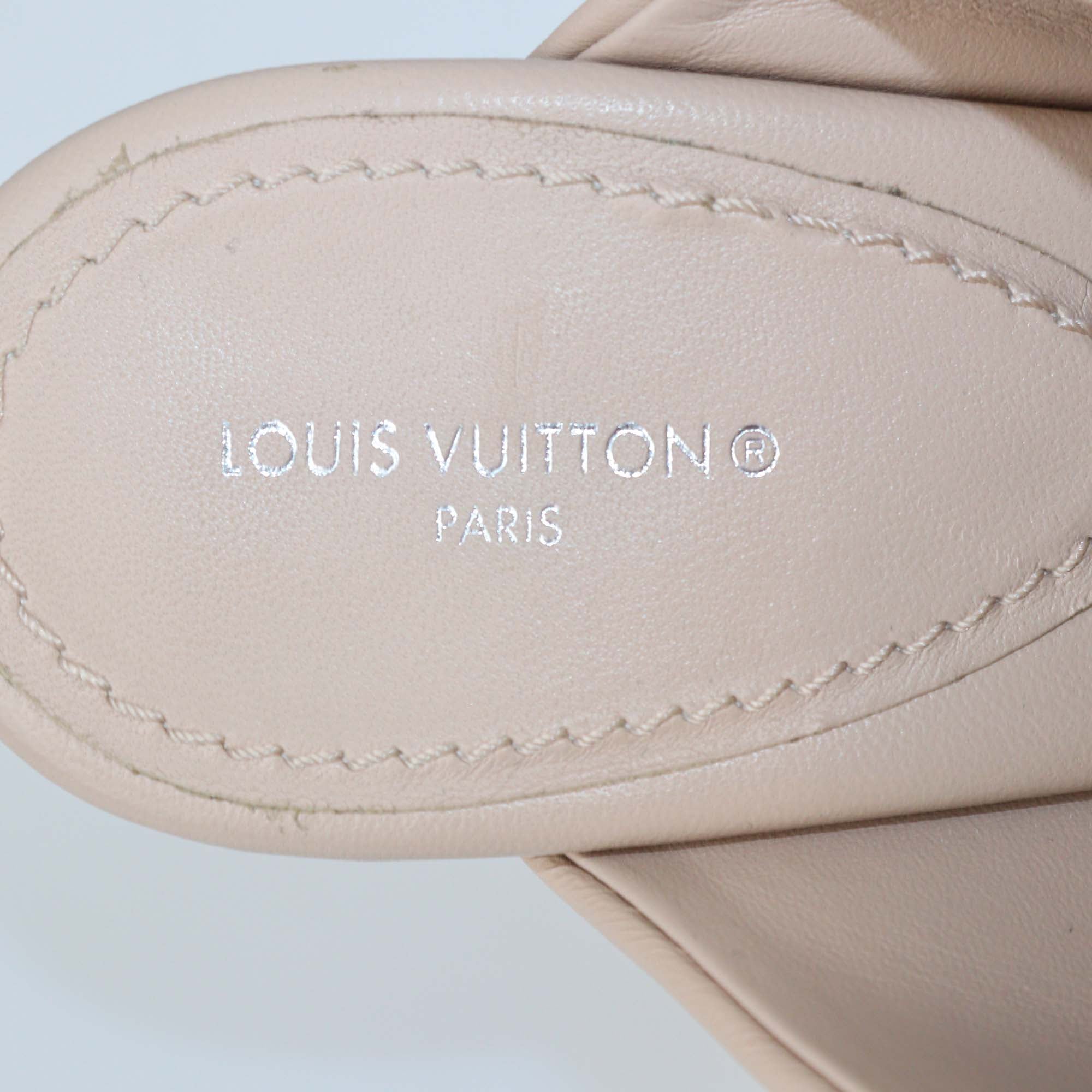 Louis Vuitton Beige Leather Drapy Sandals