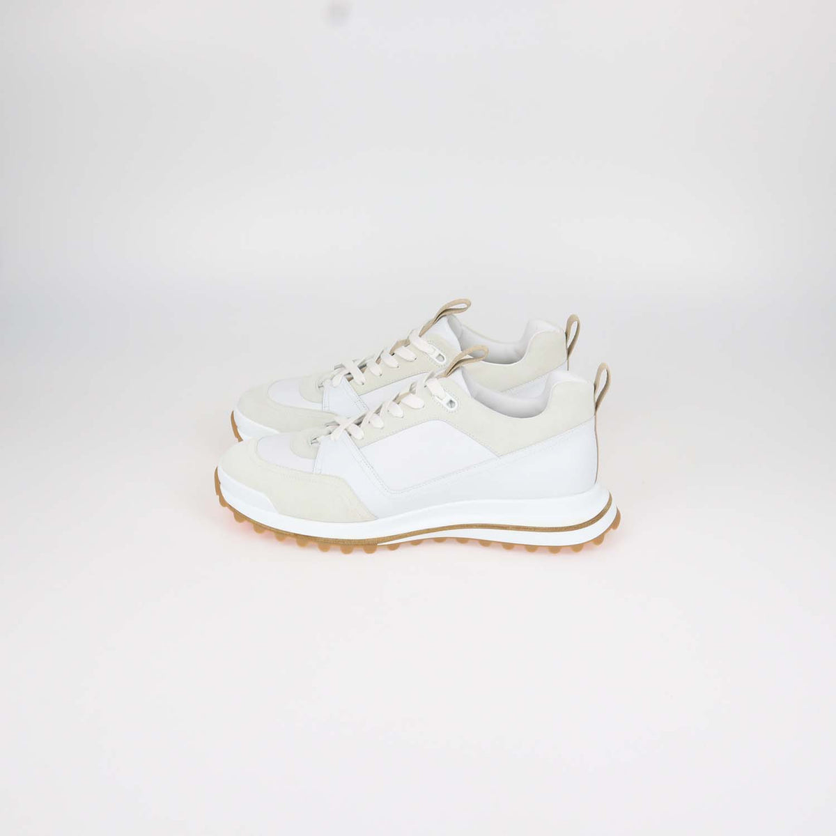 Hermes White Leather Leader Sneakers