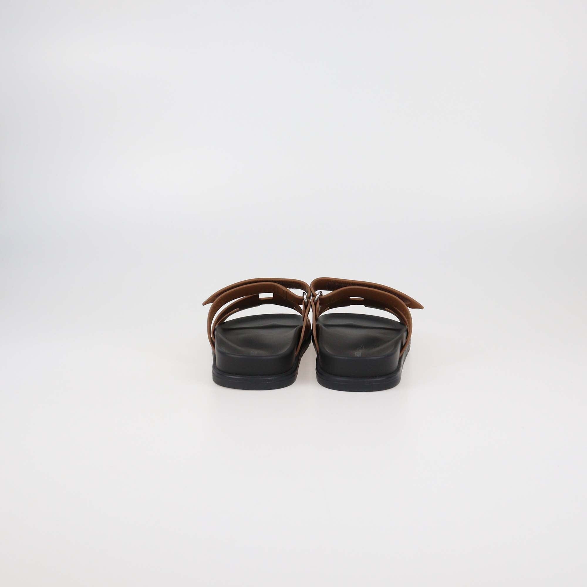 Hermes Naturel Leather Chypre Sandals Womens Hermes