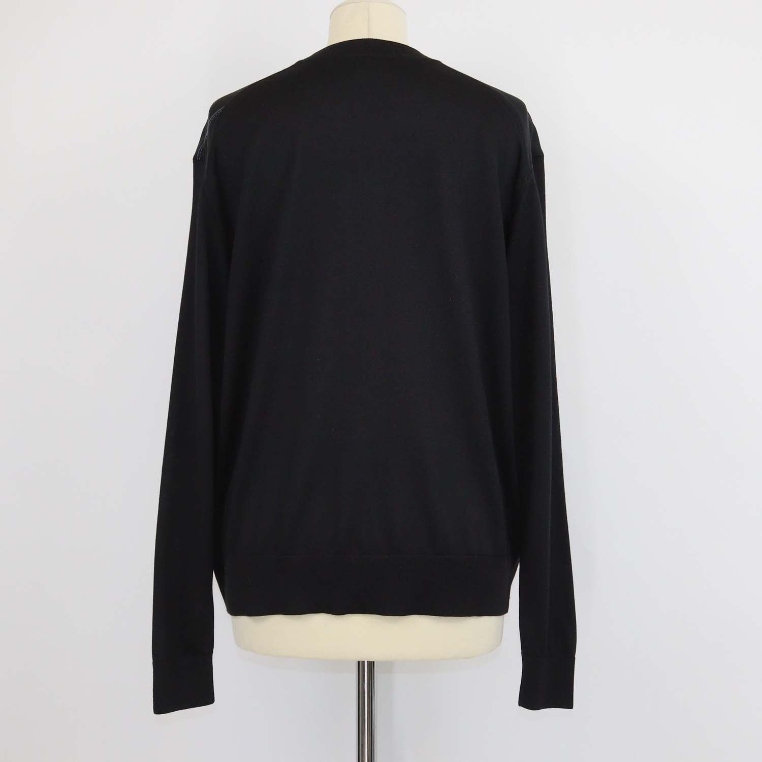 Hermes Black Silk Projects Carre au Crayon Print Long Sleeve Top