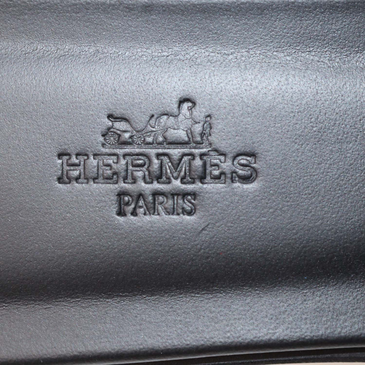 Hermes Black Box Calf Leather Oran Sandals