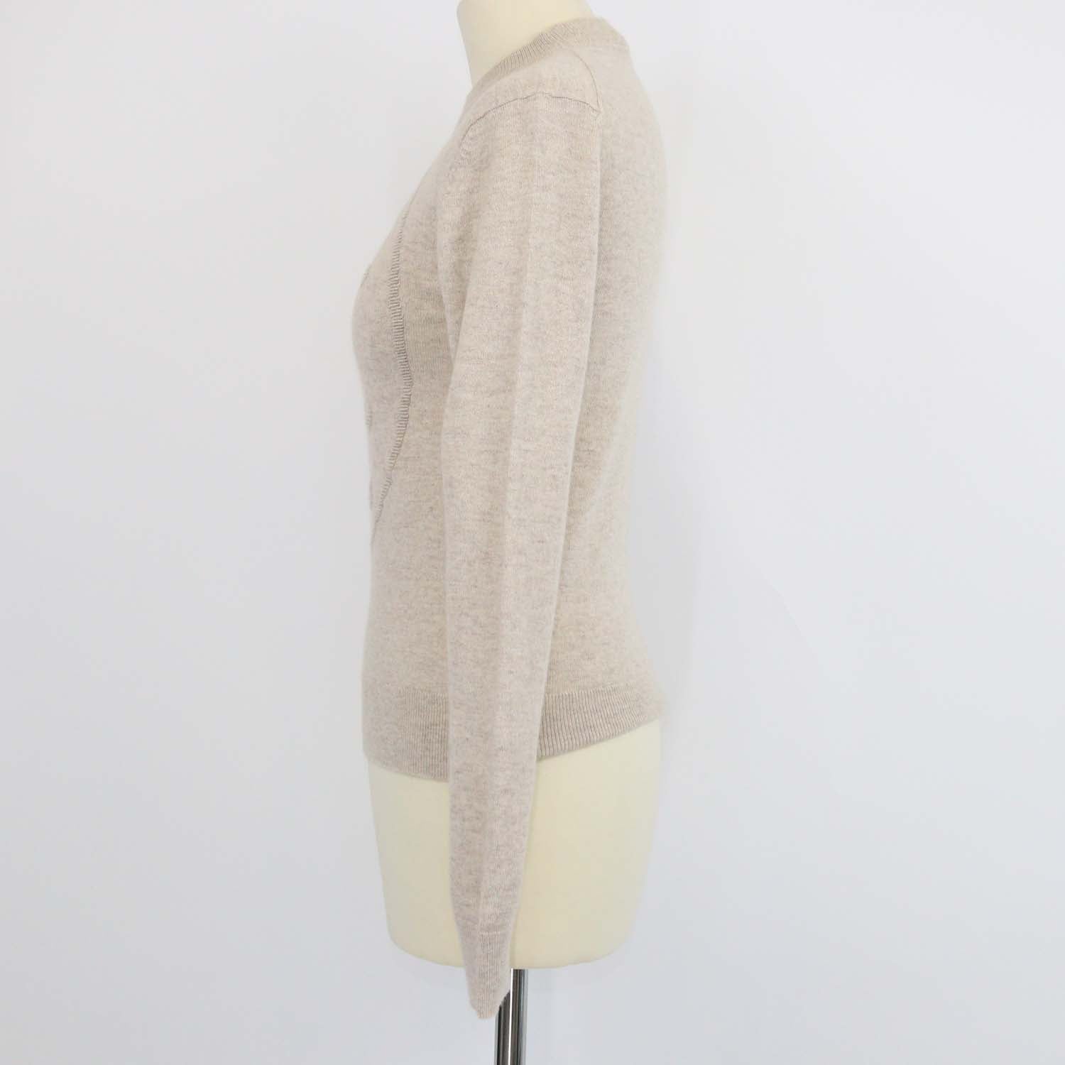 Hermes Beige Cashmere H-Lift Long Sleeve Sweater