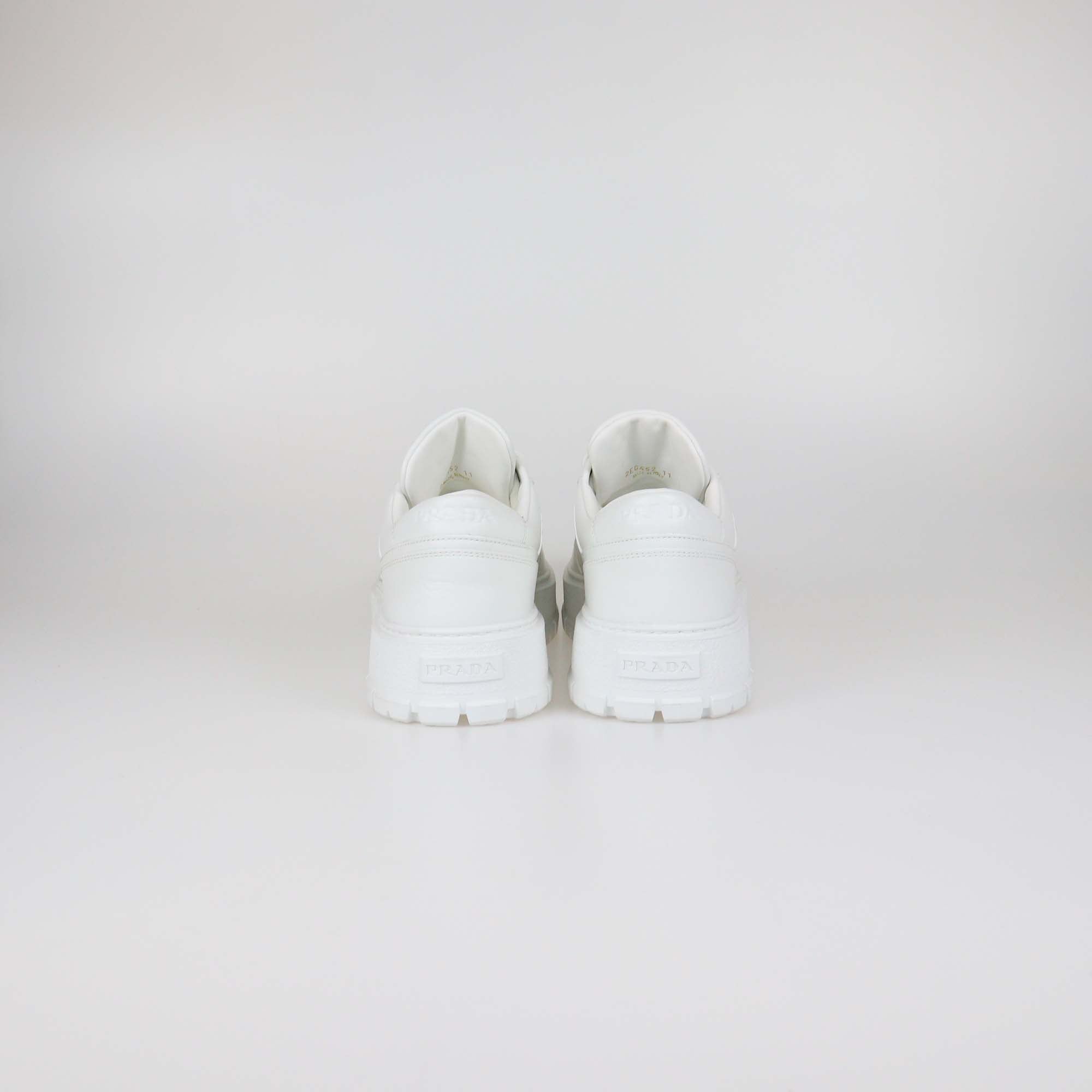 Prada White Leather Downtown Sneakers