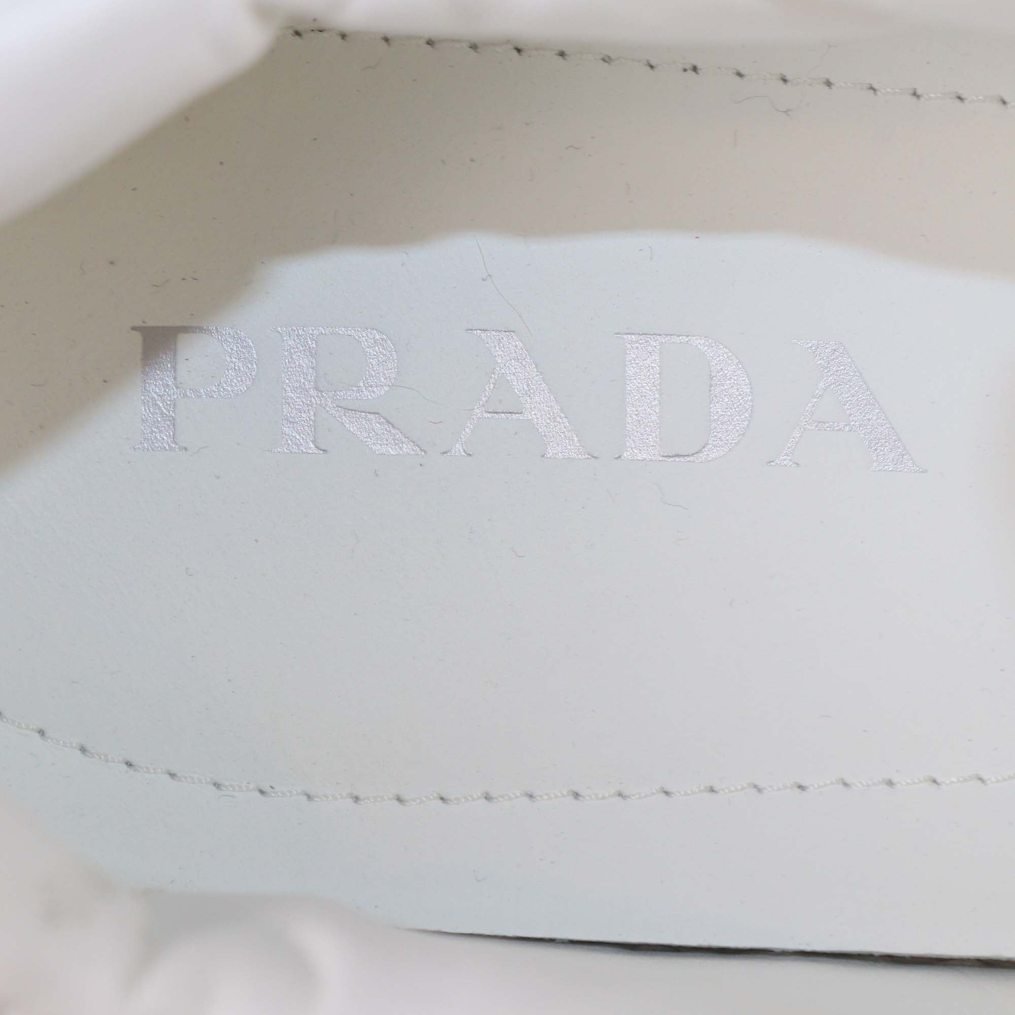 Prada White Leather Downtown Sneakers