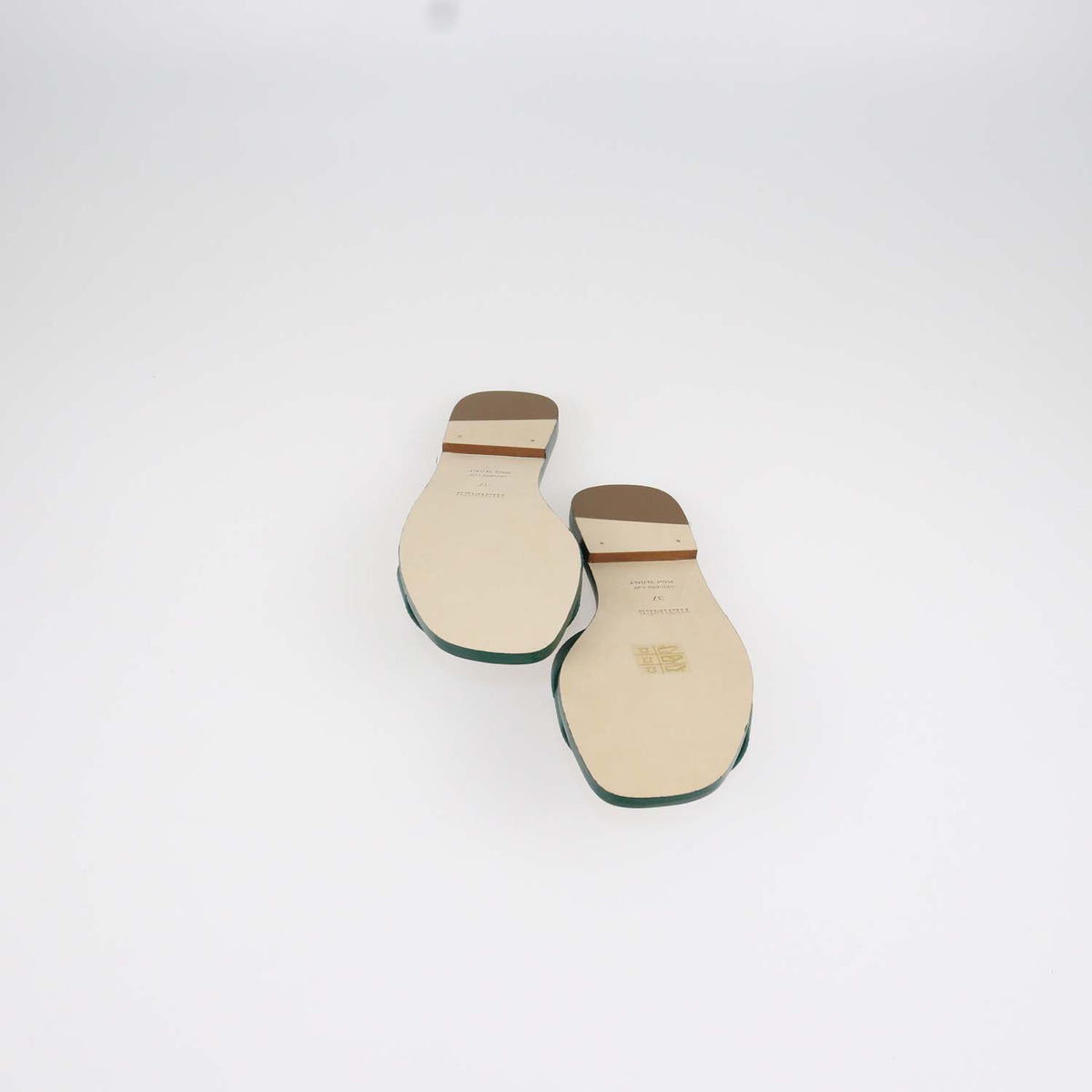 Hermes Vert Oyat Epsom Leather Oran Sandals