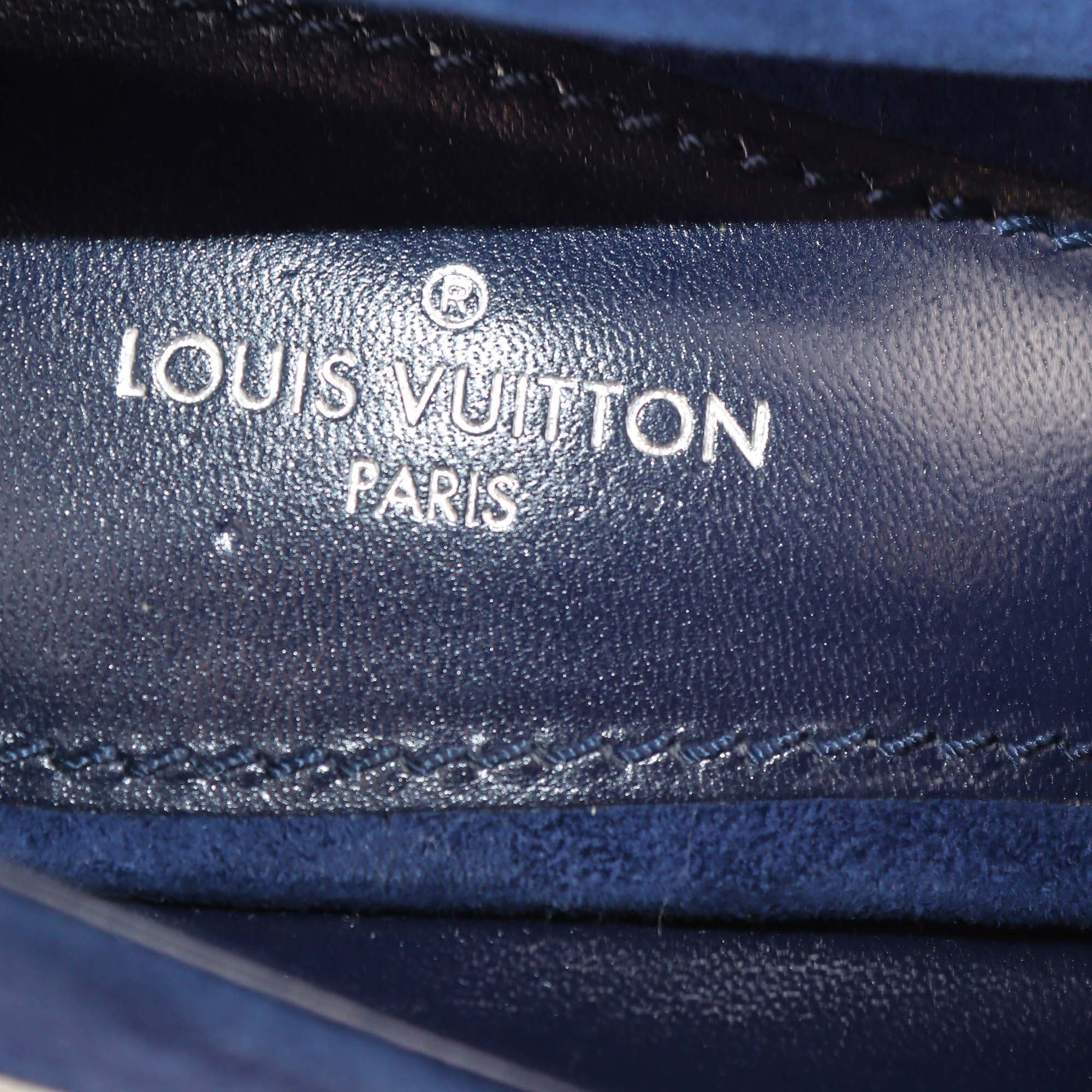 Louis Vuitton Navy Blue Suede Pointed Toe Pumps