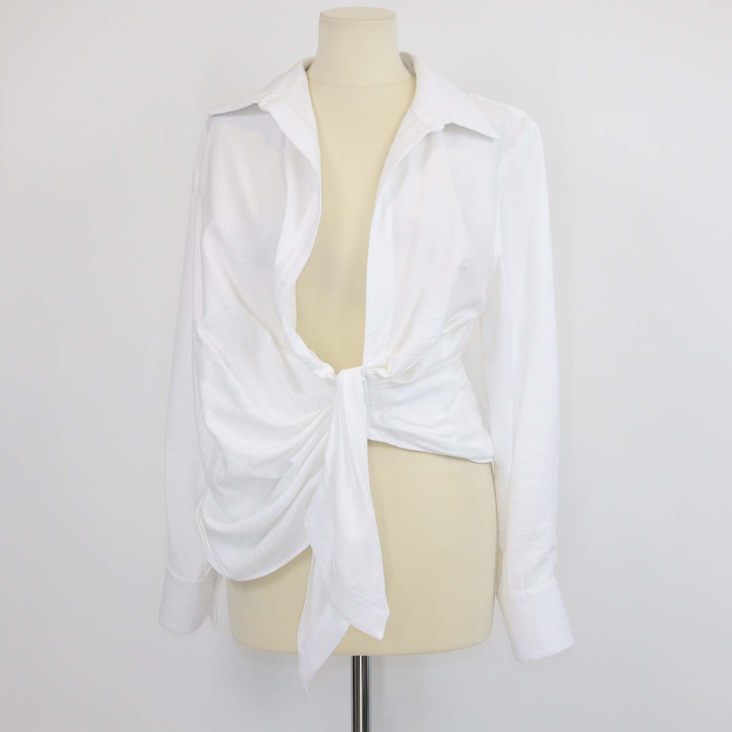 Jacquemus White Blend Viscose Knot L'Amour Long Sleeve Top