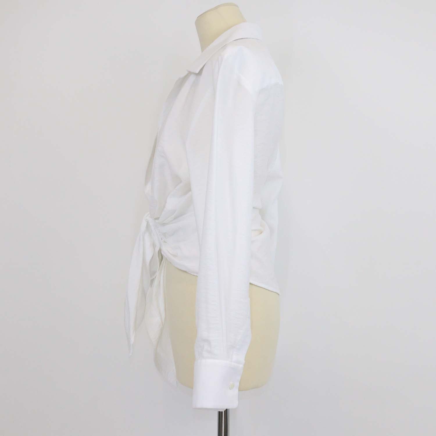 Jacquemus White Blend Viscose Knot L'Amour Long Sleeve Top