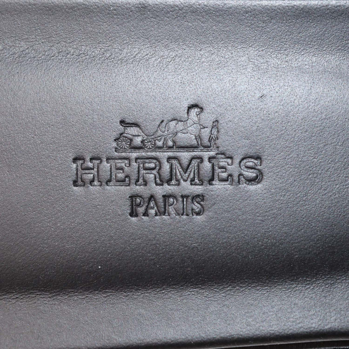 Hermes Black Box Calf Leather Oran Sandals