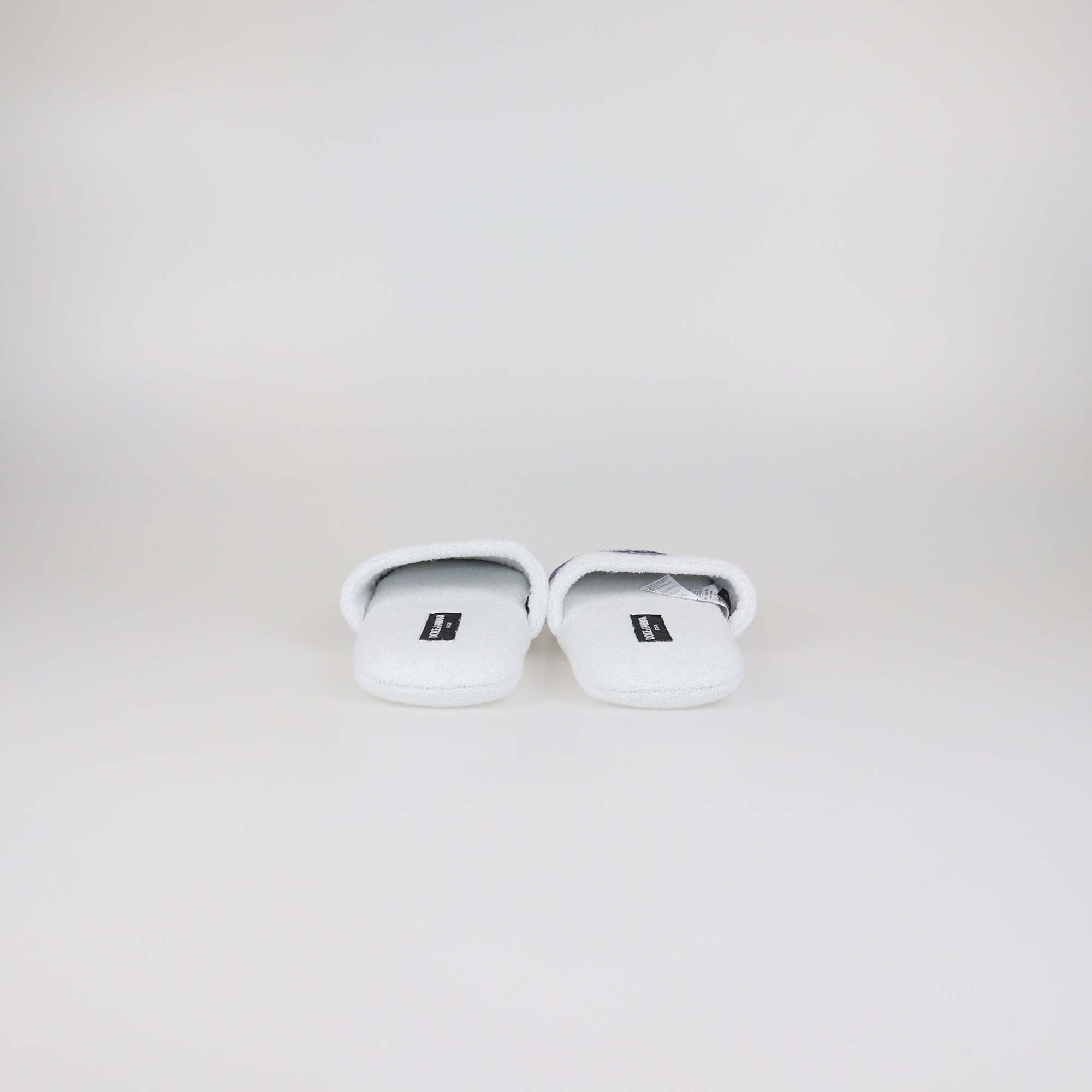 Dolce & Gabbana White/Blue Printed Terry Cloth Slippers