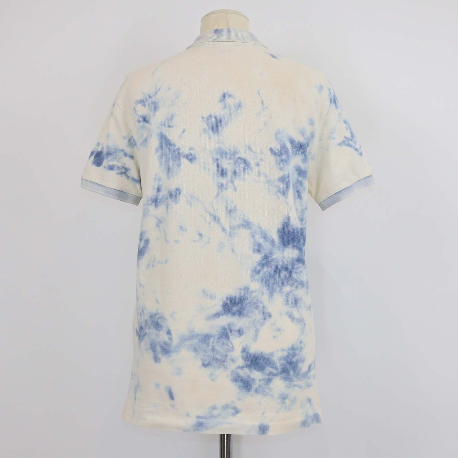 Ralph Lauren White/Blue Cotton Logo Embroidered Polo Shirt
