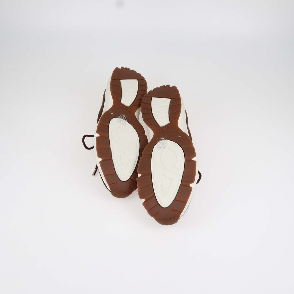Christian Dior Brown Cannage Knit Fabric and Suede B80 Lounge Sneakers