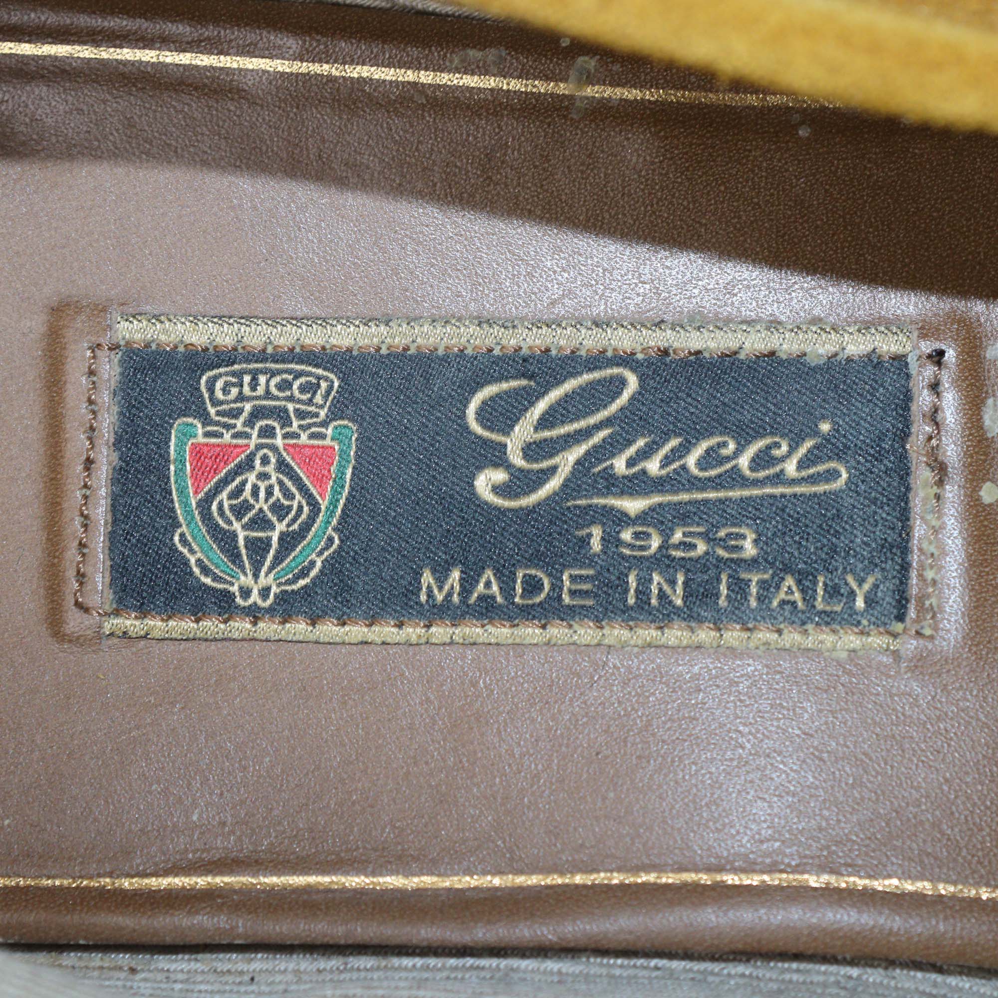 Gucci Yellow Suede Horsebit Loafers