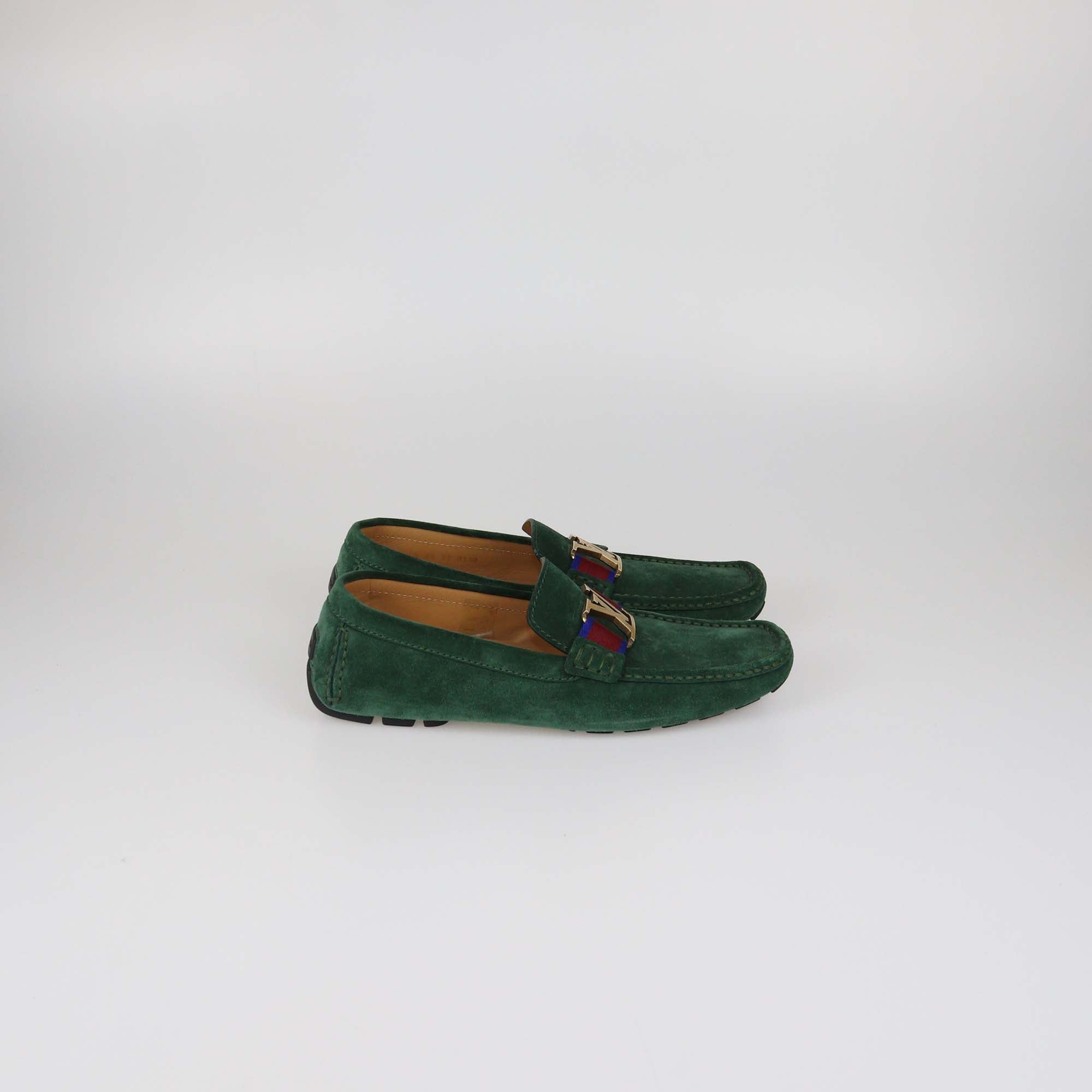 Louis Vuitton Green Suede Monte Carlo Moccasin