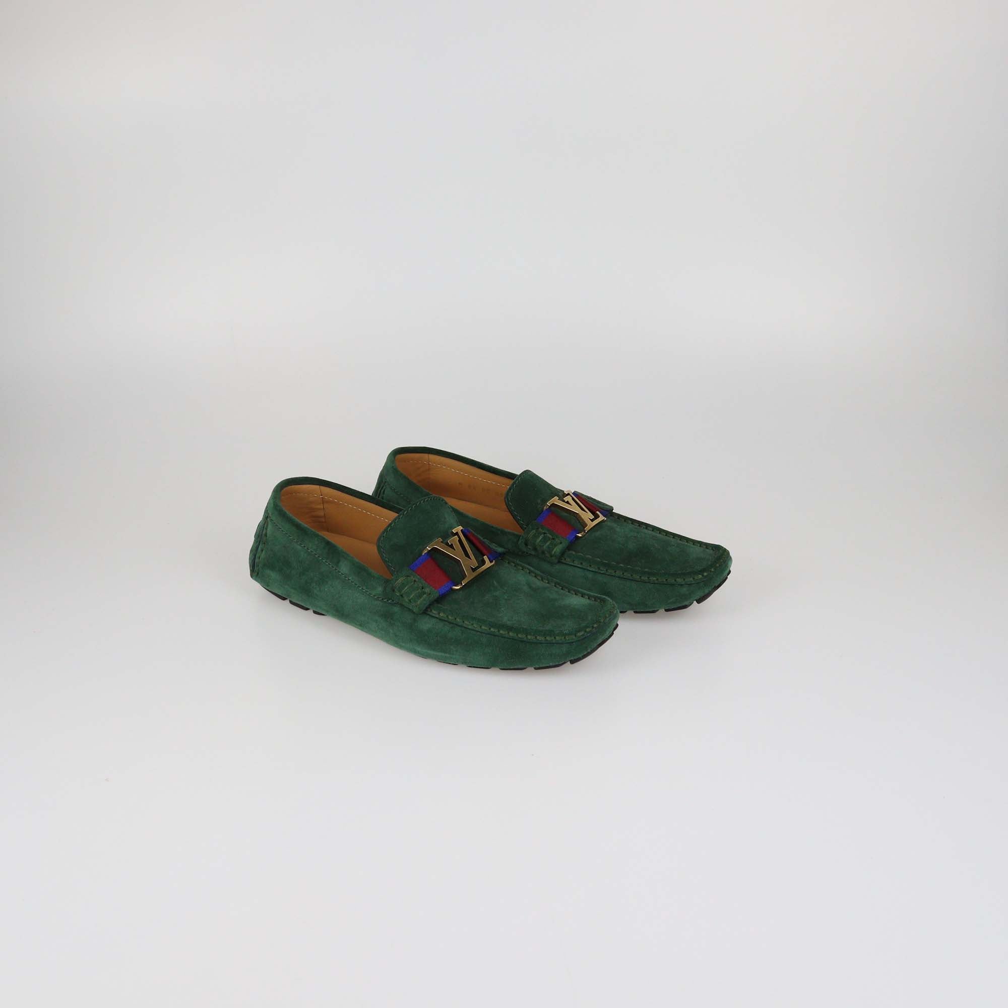 Louis Vuitton Green Suede Monte Carlo Moccasin
