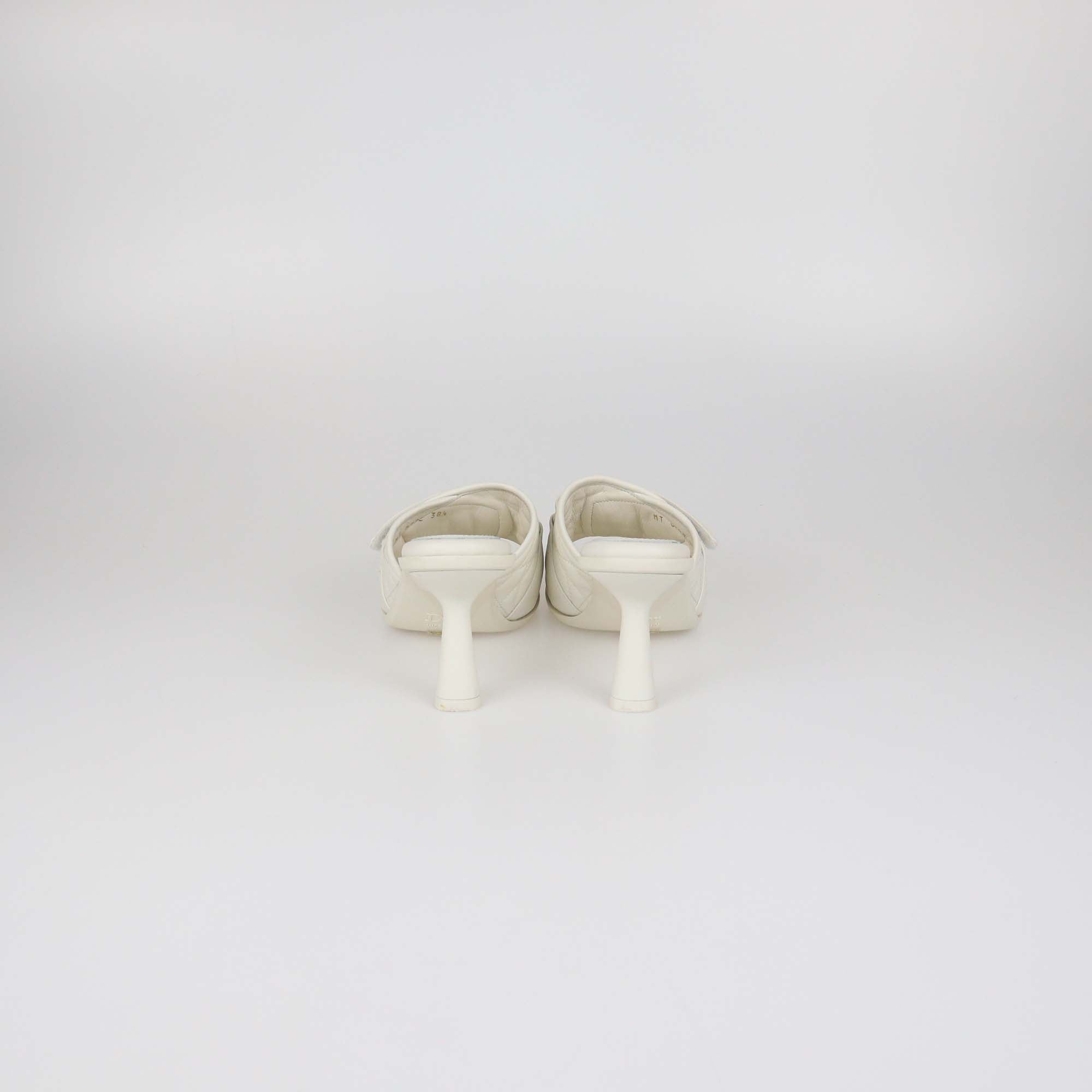 Christian Dior Off White Macro Cannage Leather Diorevolution Slide Sandals