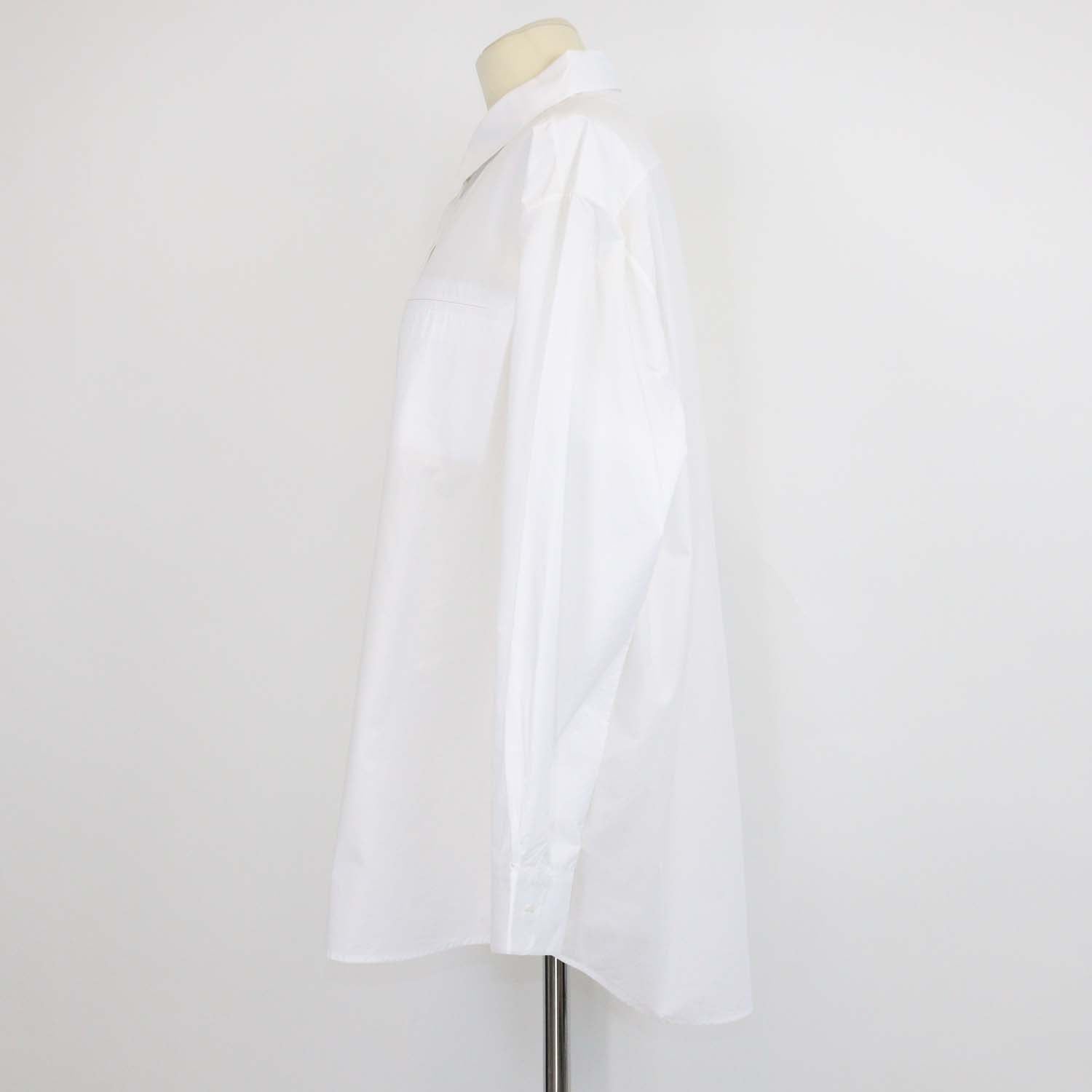 The Row White Cotton Poplin Oversized Long Sleeve Shirt
