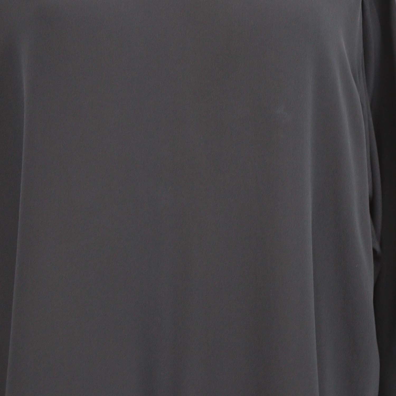 Chloe Navy Blue Silk Long Sleeve V-Neck Tunic Top