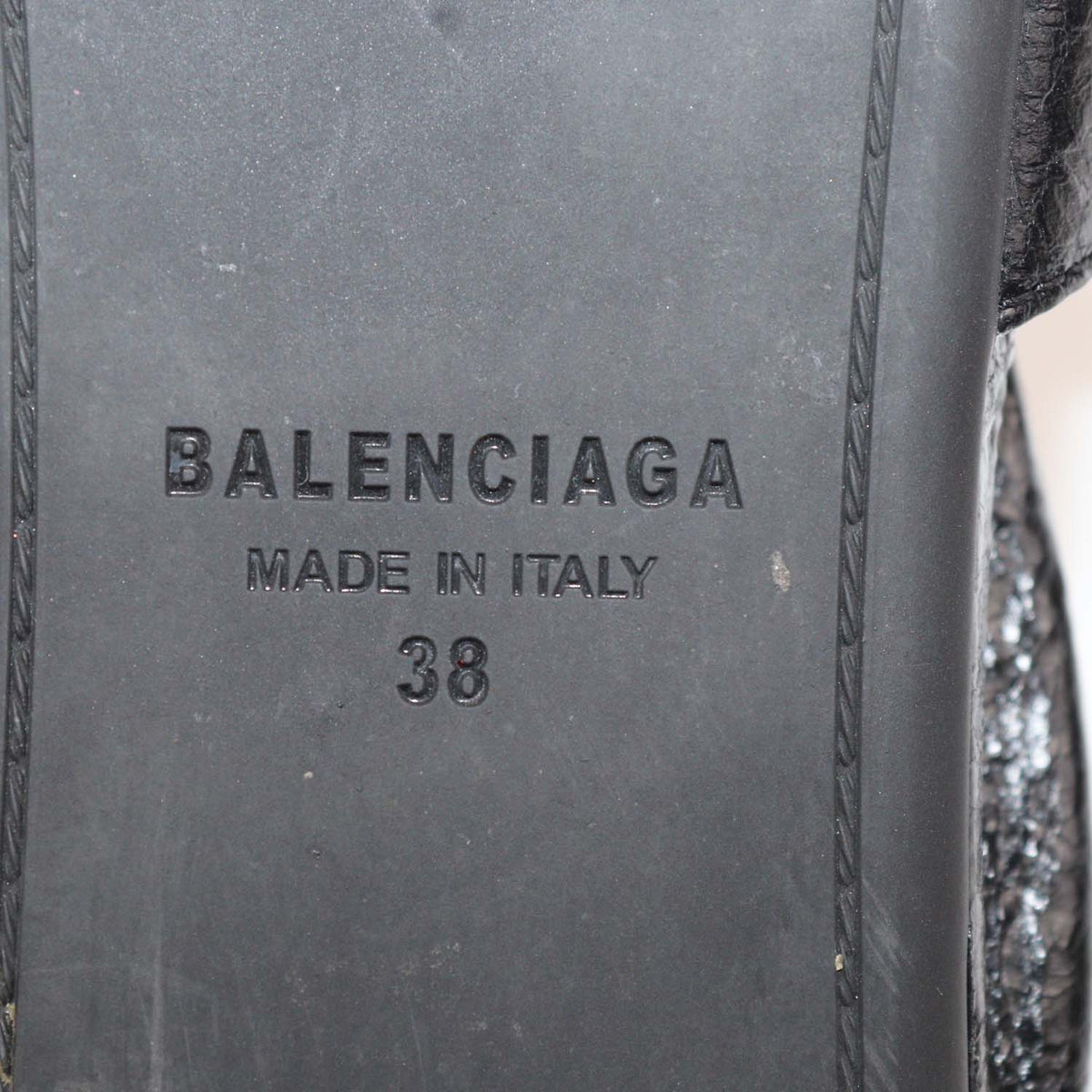 Balenciaga Black Leather City Ballerina Flats