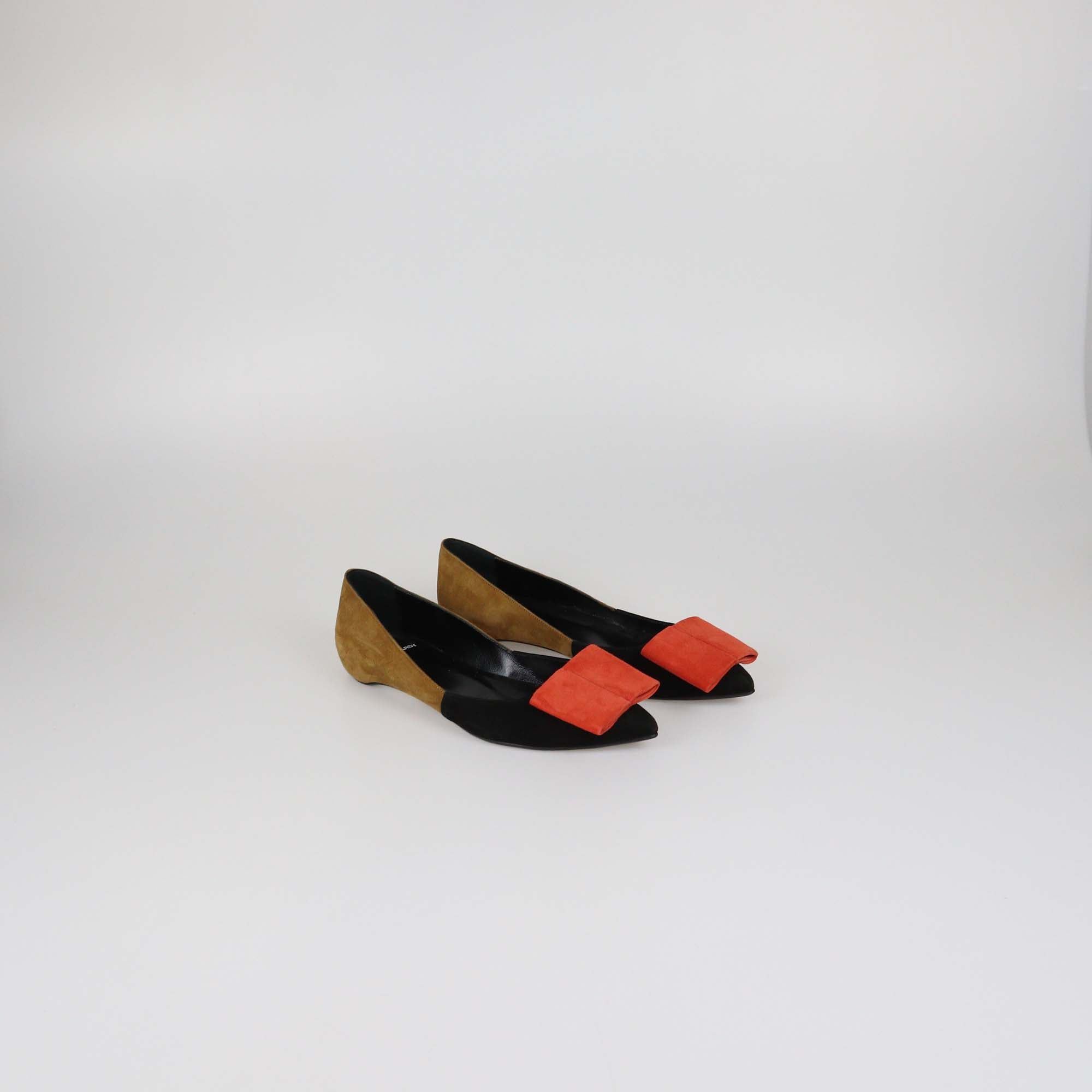 Pierre Hardy Tricolor Suede Pointed Toe Flats