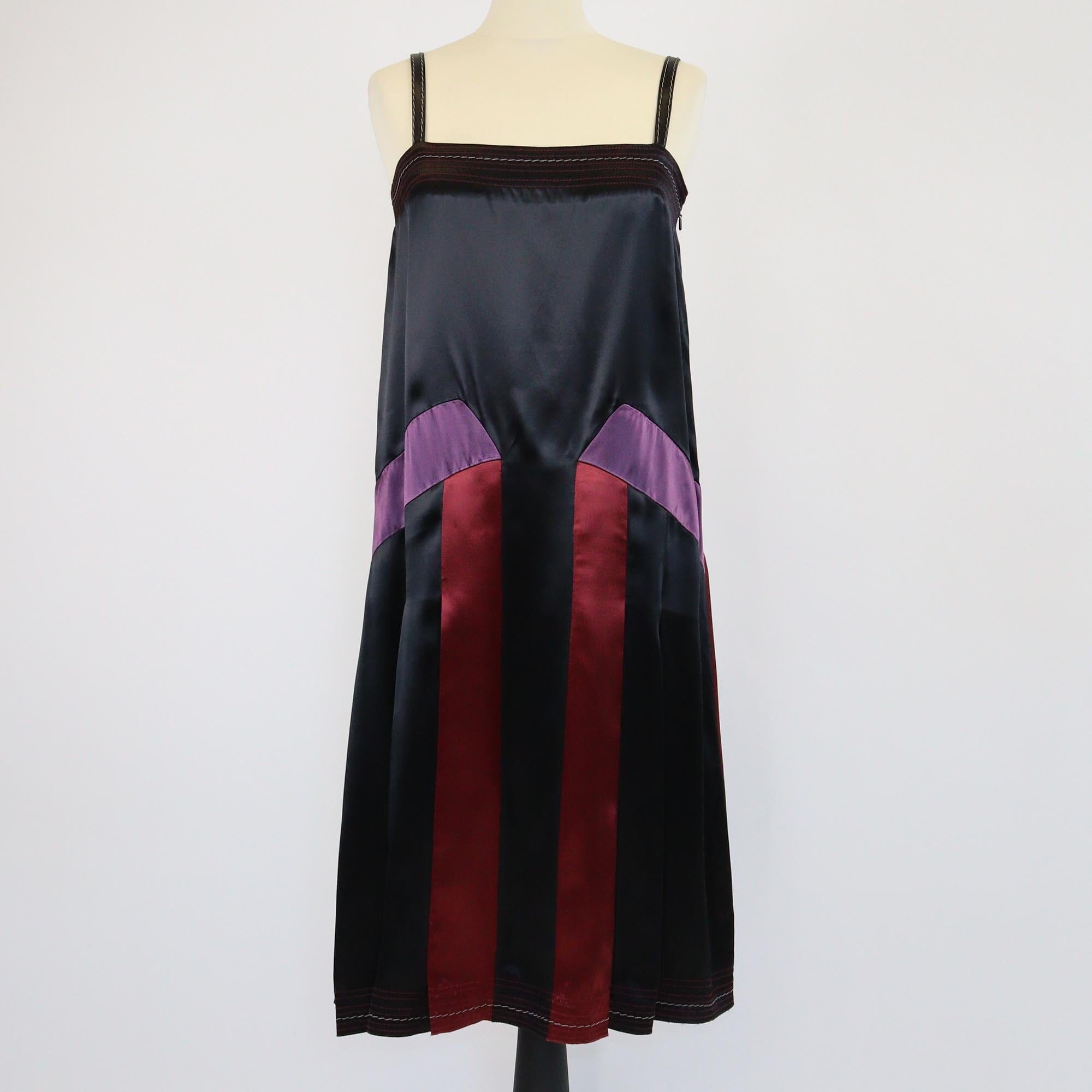 Bottega Veneta Black Printed Sleeveless Square Neckline Slip Dress Womens Bottega Veneta