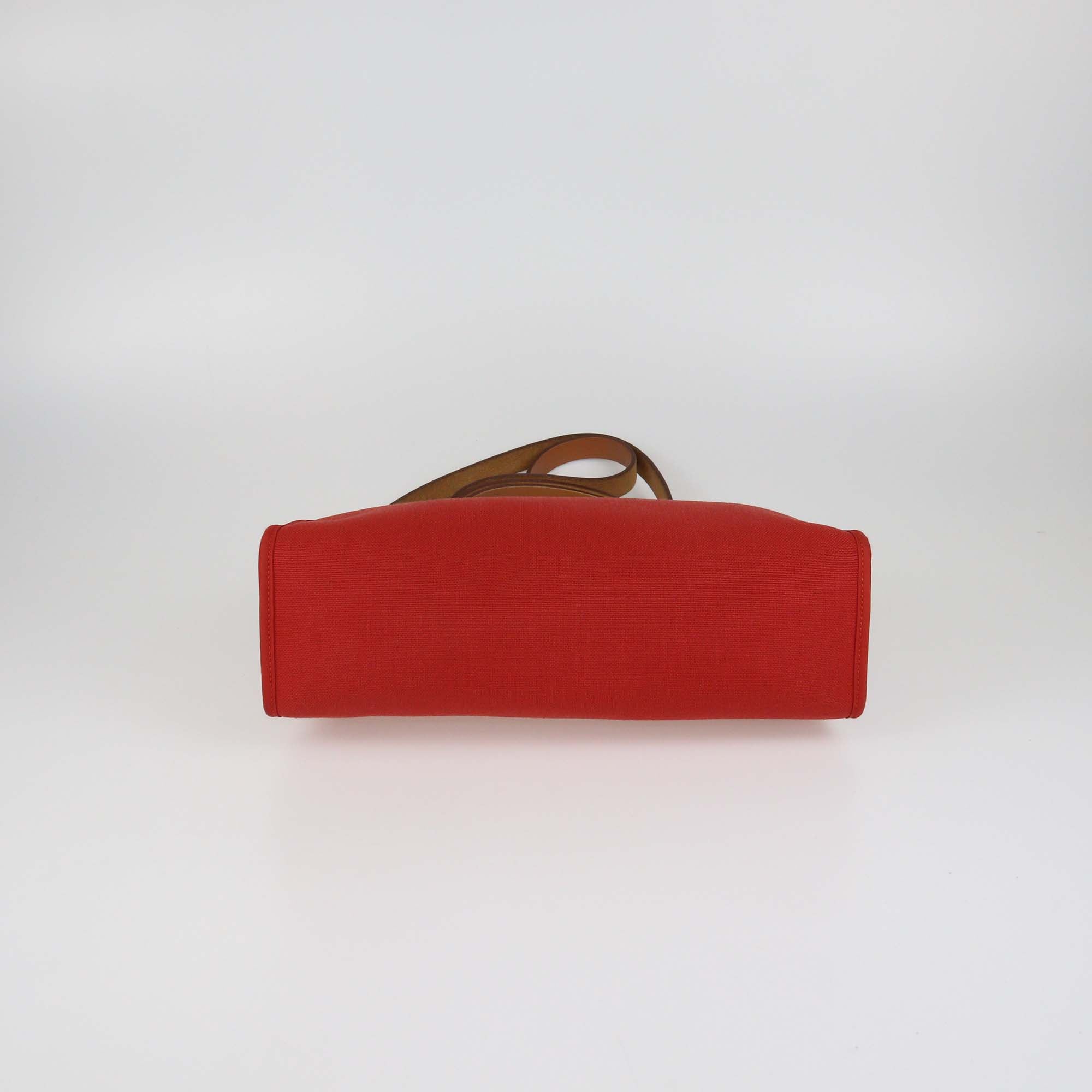 Hermes Red Toile Herbag Zip 31 Bag