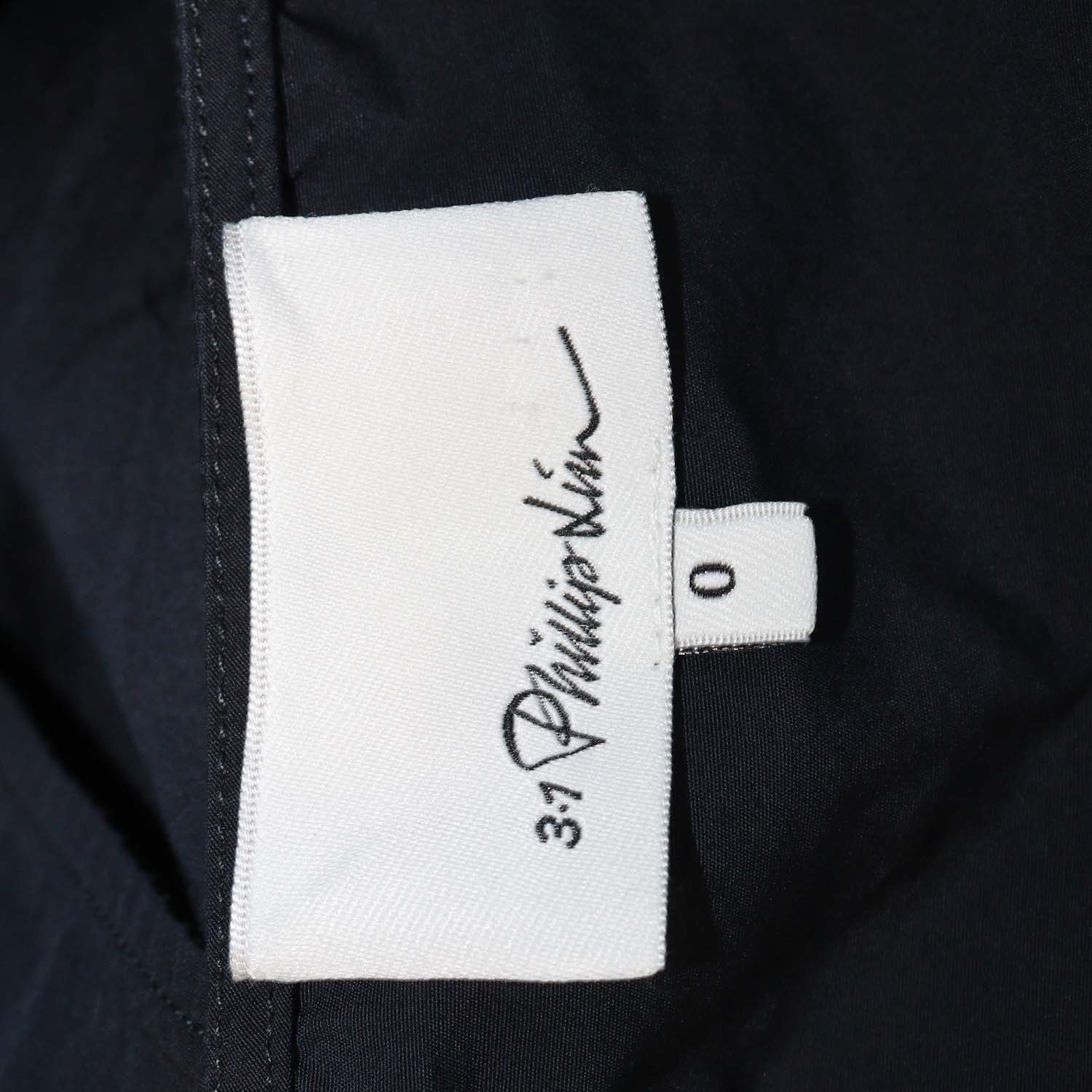 3.1 Phillip Lim Navy Blue Cotton Halter Neck Sleeveless Top