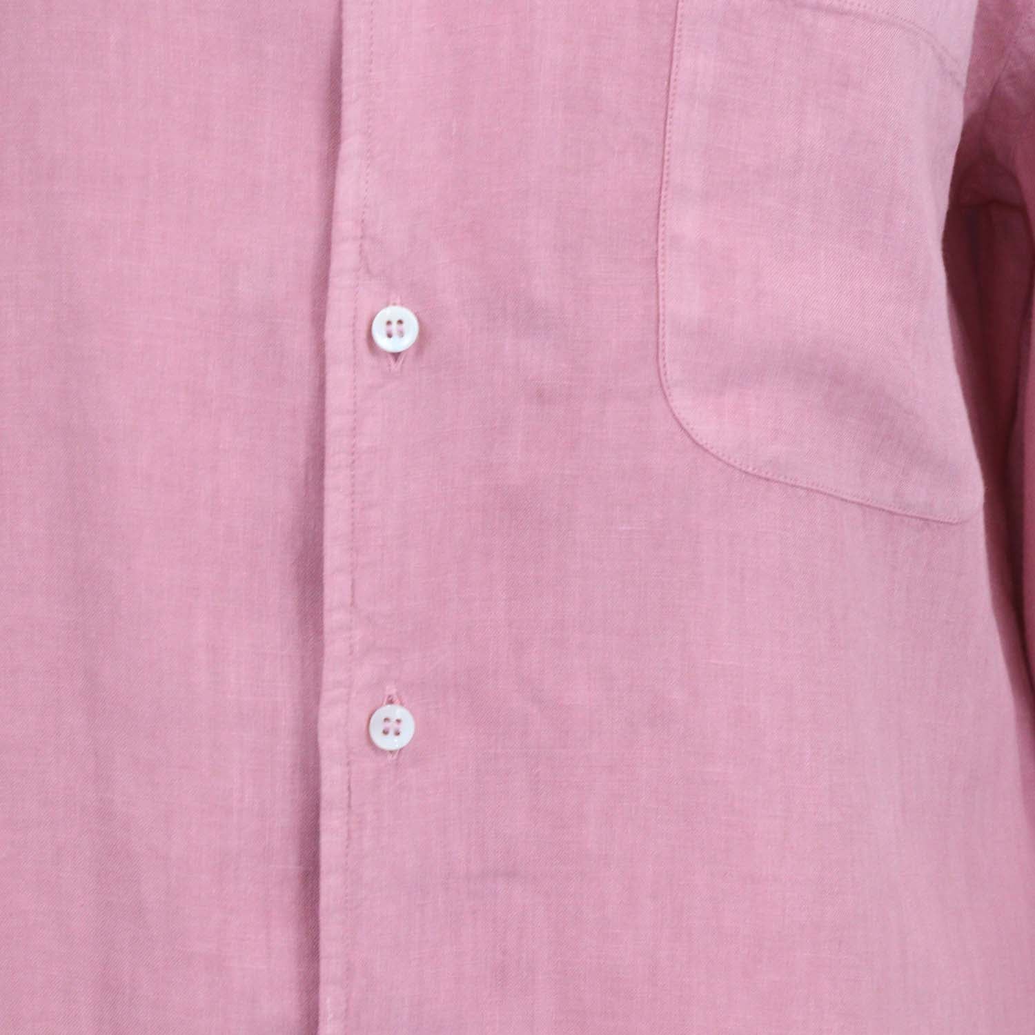 Loro Piana Pink Linen Long Sleeve Shirt